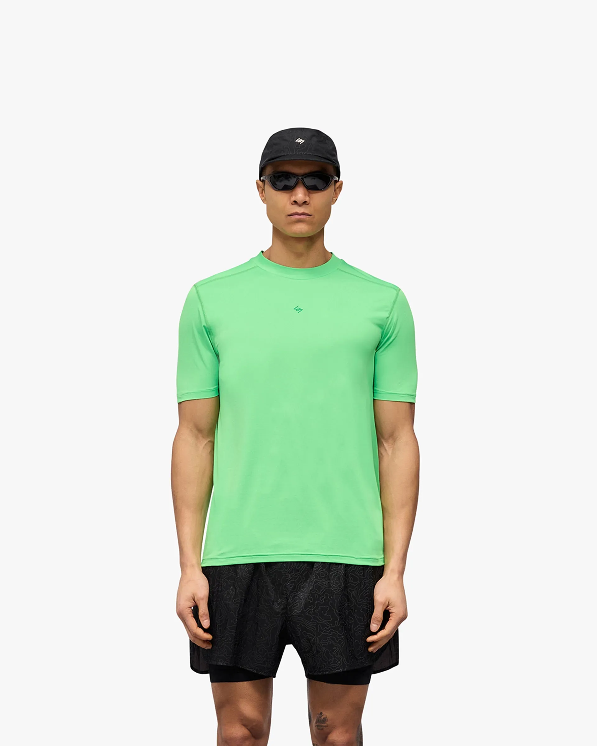 247 Contour Run T-Shirt - Speed Green On-the-Go Fashion Seam Free Edging