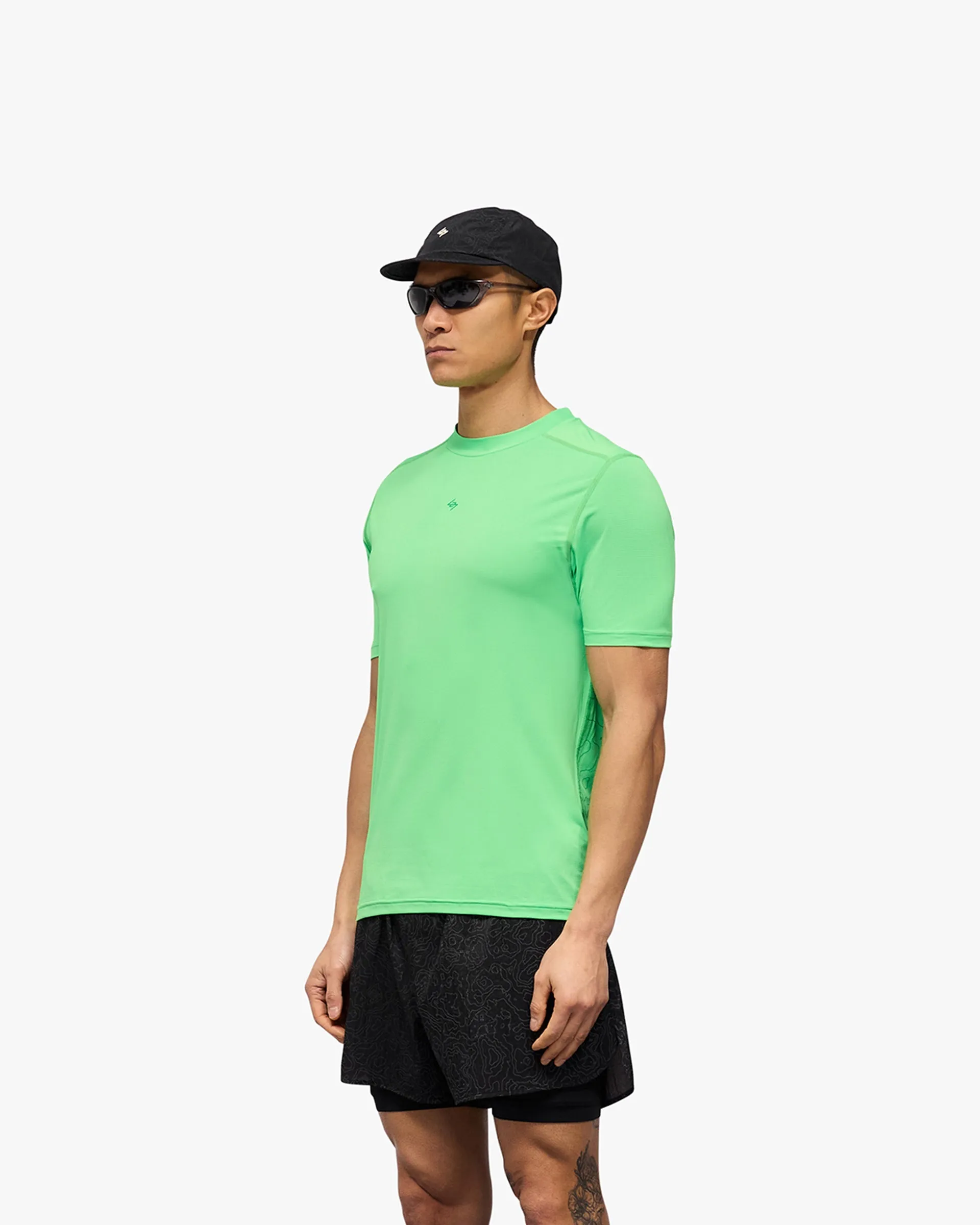 247 Contour Run T-Shirt - Speed Green Cashmere combination