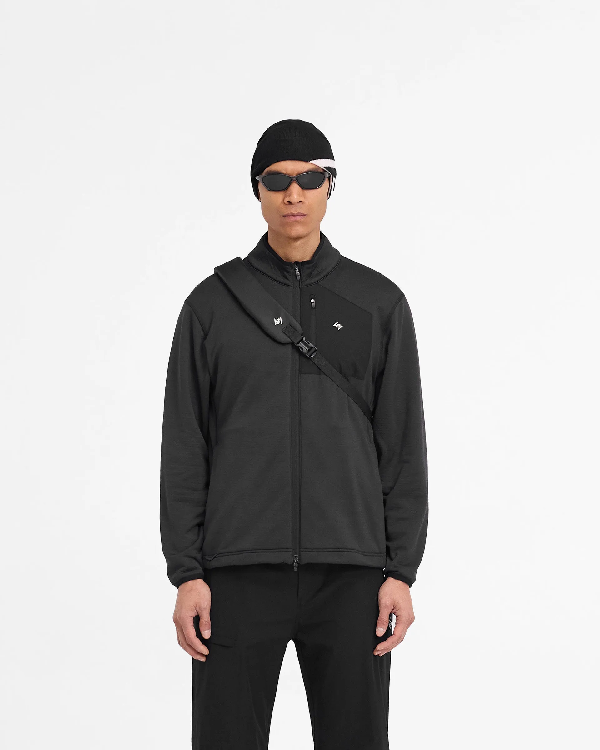 247 Full Zip Fleece - Black All Season Performance Weave Sealed Seams