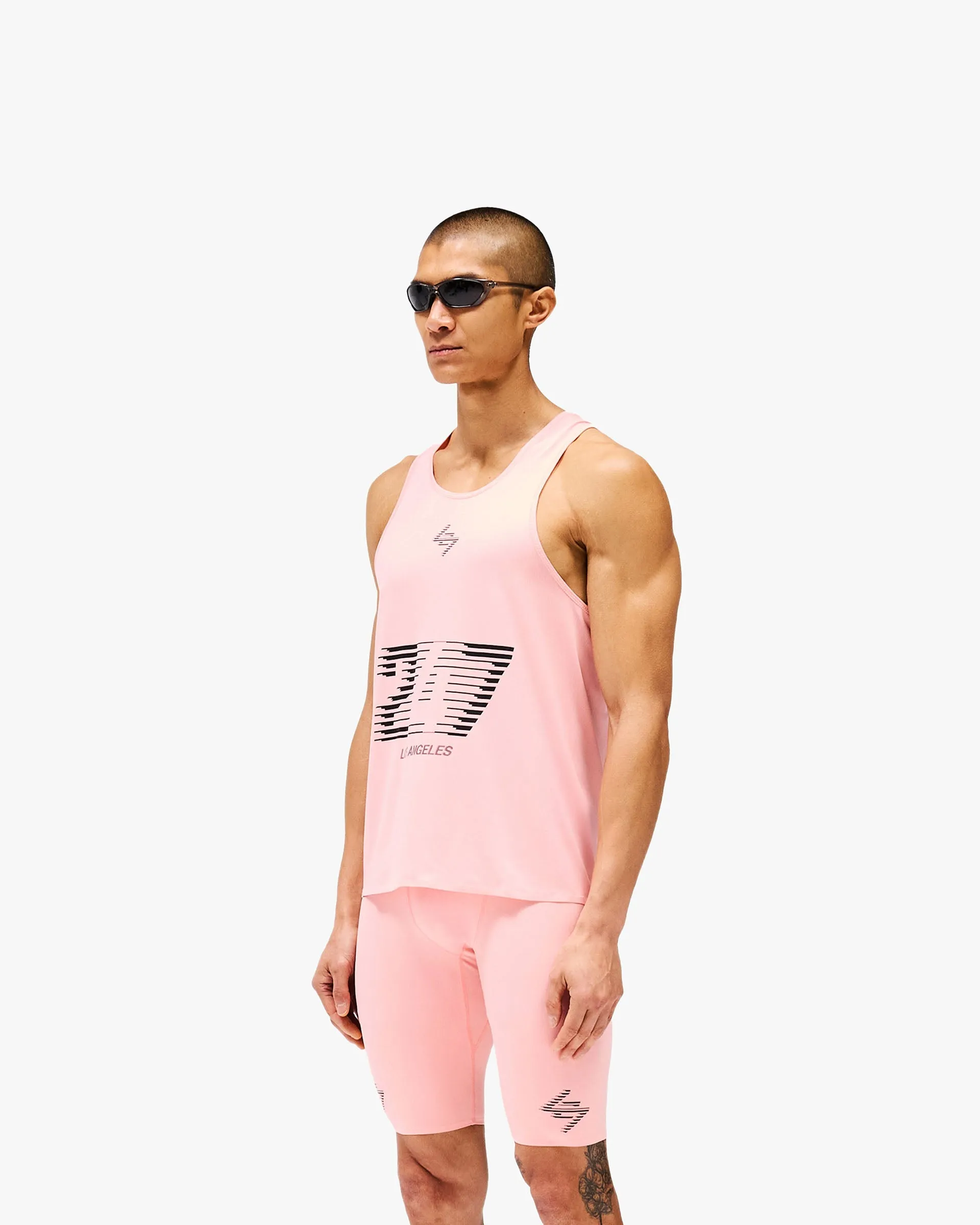 247 Los Angeles Singlet - Pink Ultra Soft Texture
