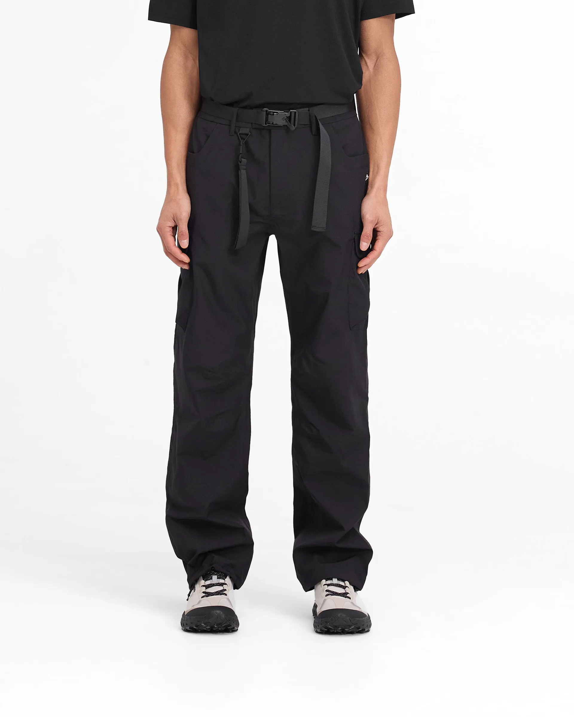 Neutral Shade Sustainable Material Blend 247 Technical Cargo Pant - Black