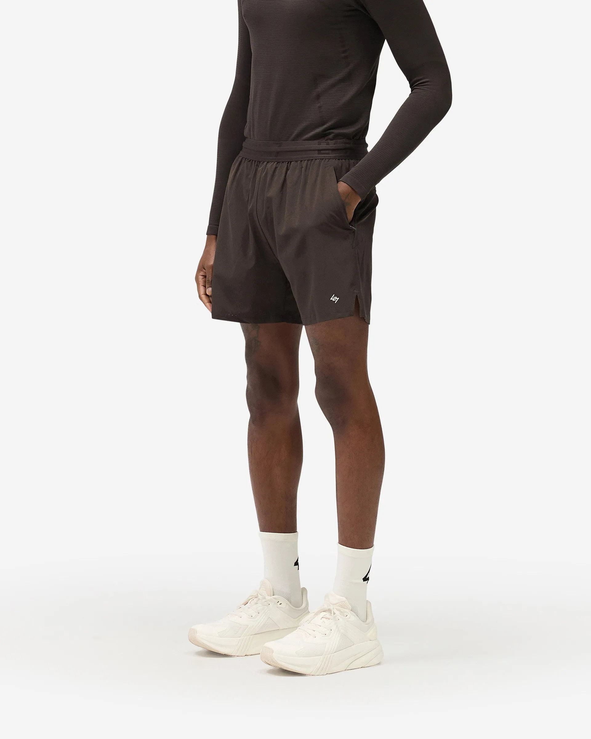 Durable Hem Finishing Comfort Waist 247 Trek Shorts - Chocolate