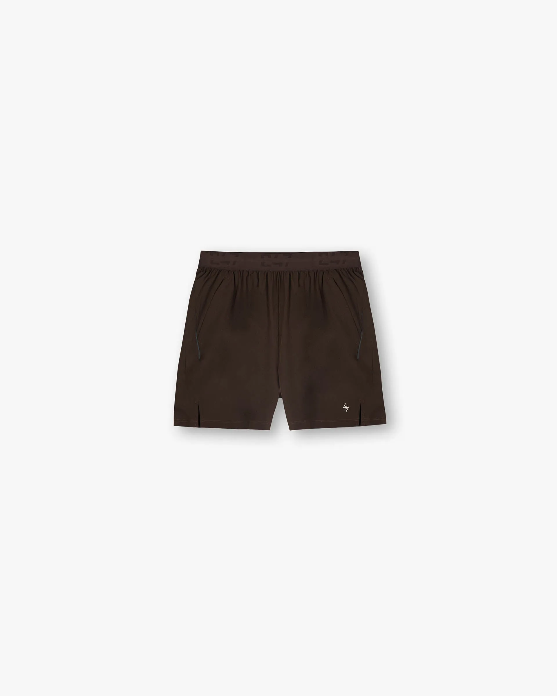 247 Trek Shorts - Chocolate snap closure WindResistantWeave