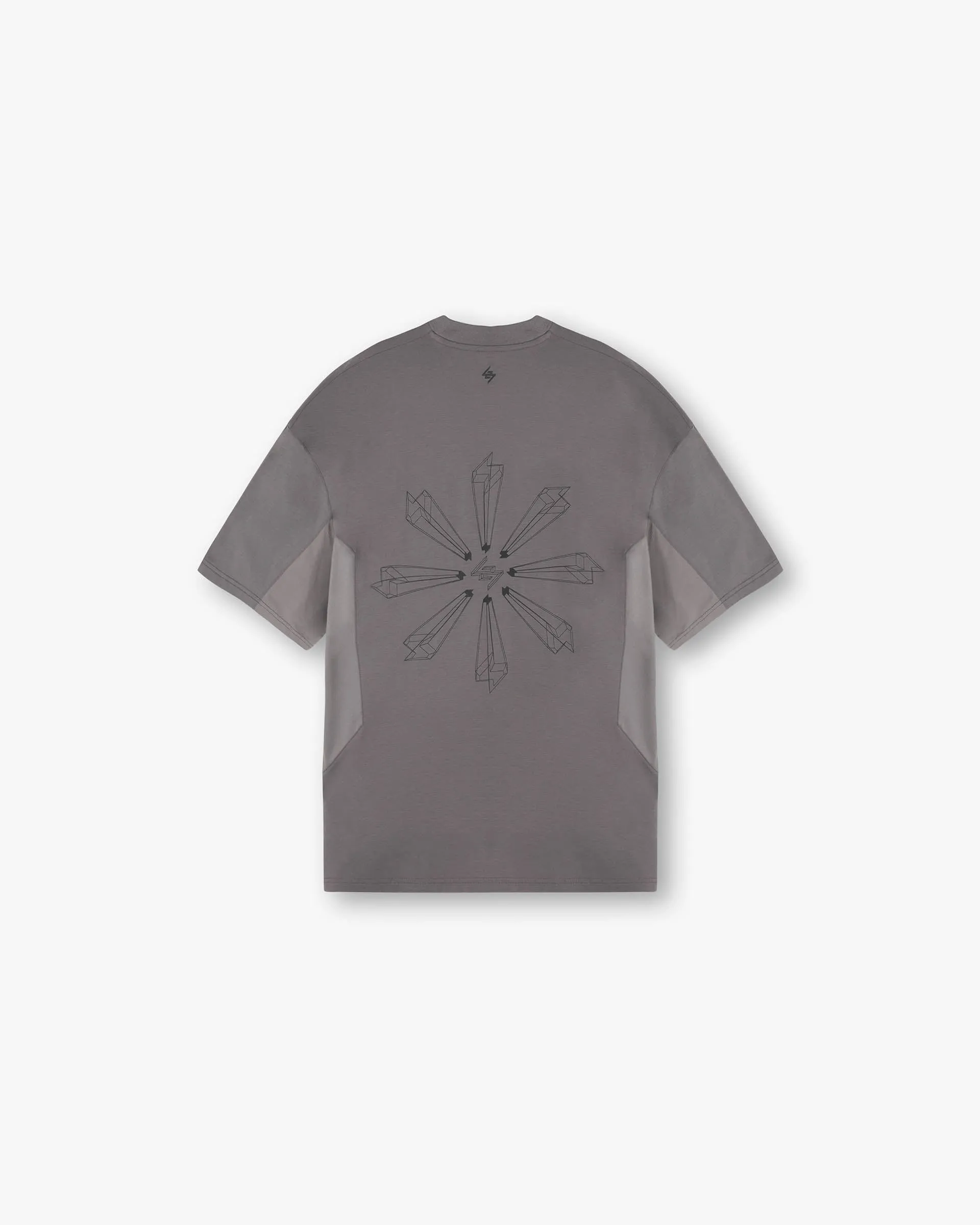 Stretchable Scoop neck femininity 247 Uprising Oversized T-Shirt - Steel