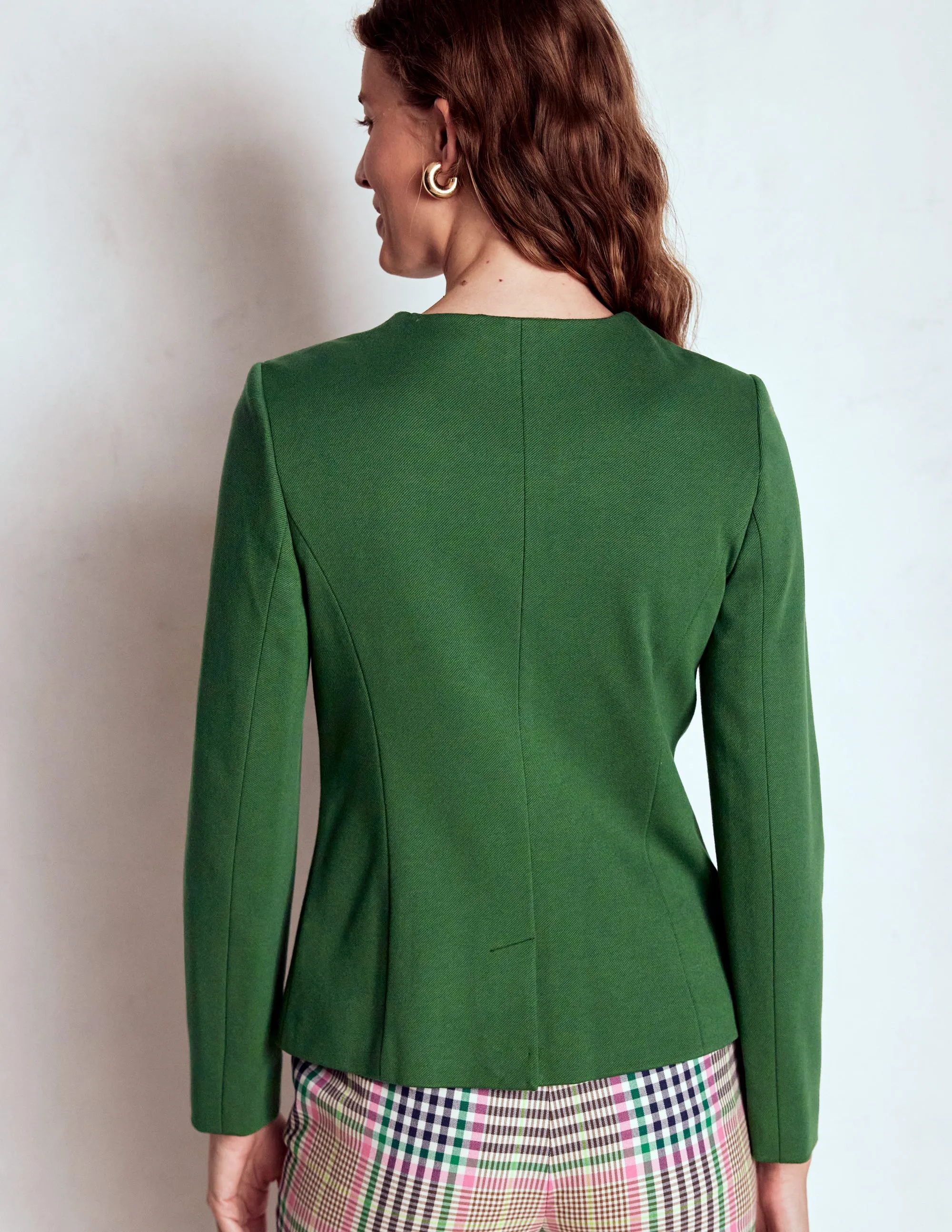 Hampstead Ponte Twill Blazer-Hunter Green Neutral Fit Design Slim Fit Styles