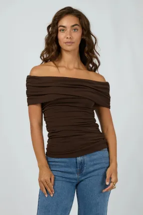 Wrinkle Resistant Finish All About Eve Maddie Knit Top Brown