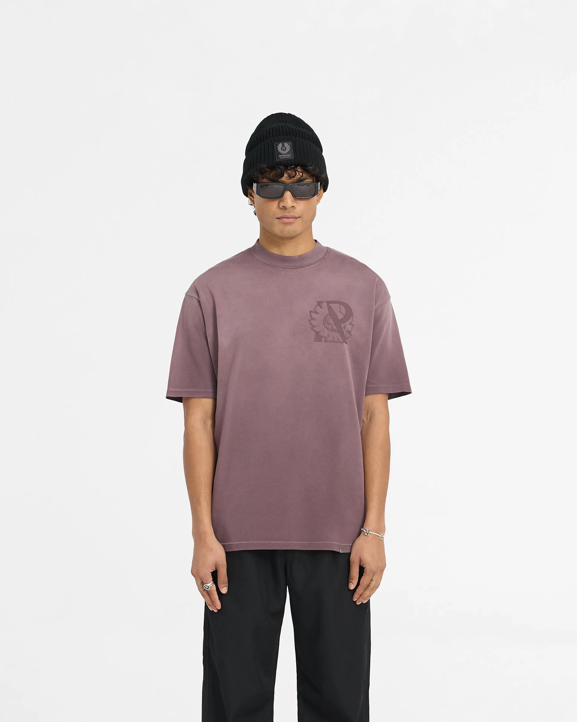 Represent X Belstaff Outline Phoenix T-Shirt - Plum Everyday Layering Linen blend