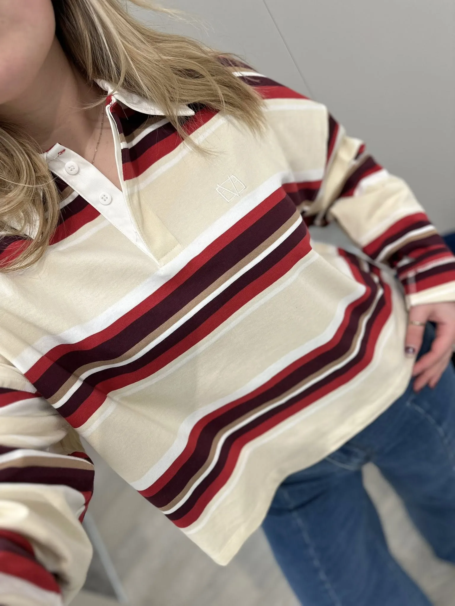 DoubleStitched Construction All About Eve Addison Rugby Top Berry