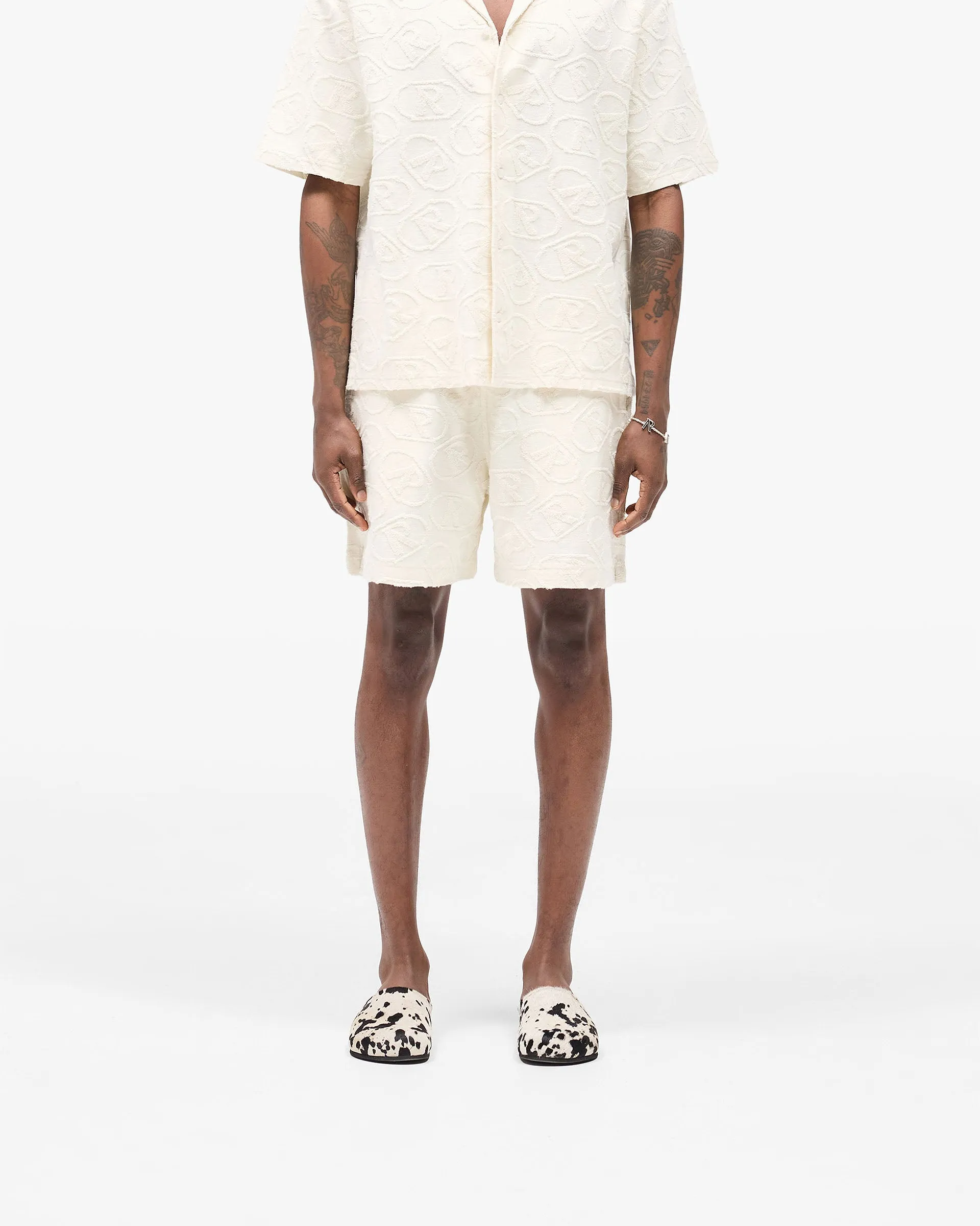 All Over Print Towel Short - Aged White Durable Comfort young adults