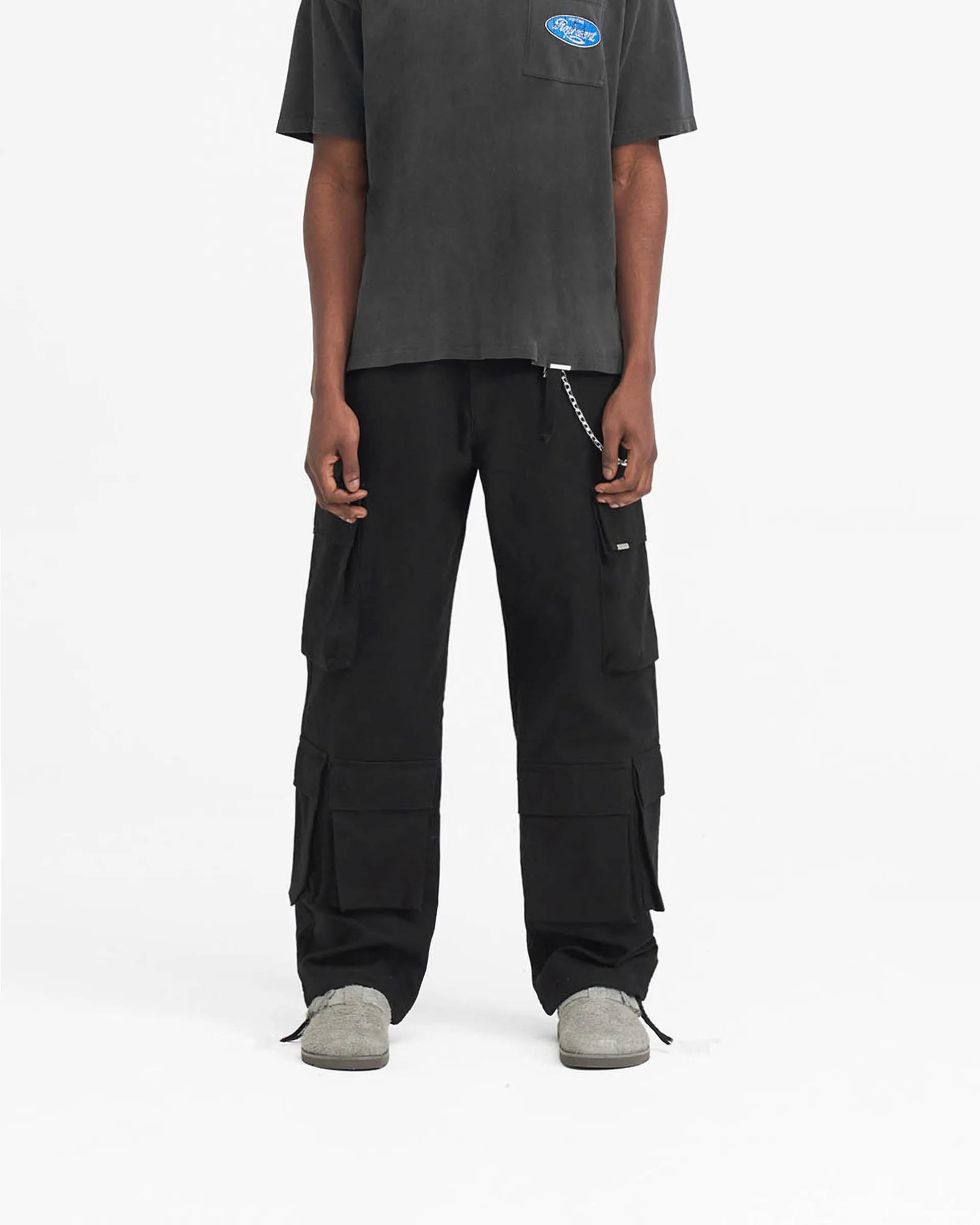 Baggy Cargo Pant - Black Casual Active Wear Adaptable Design