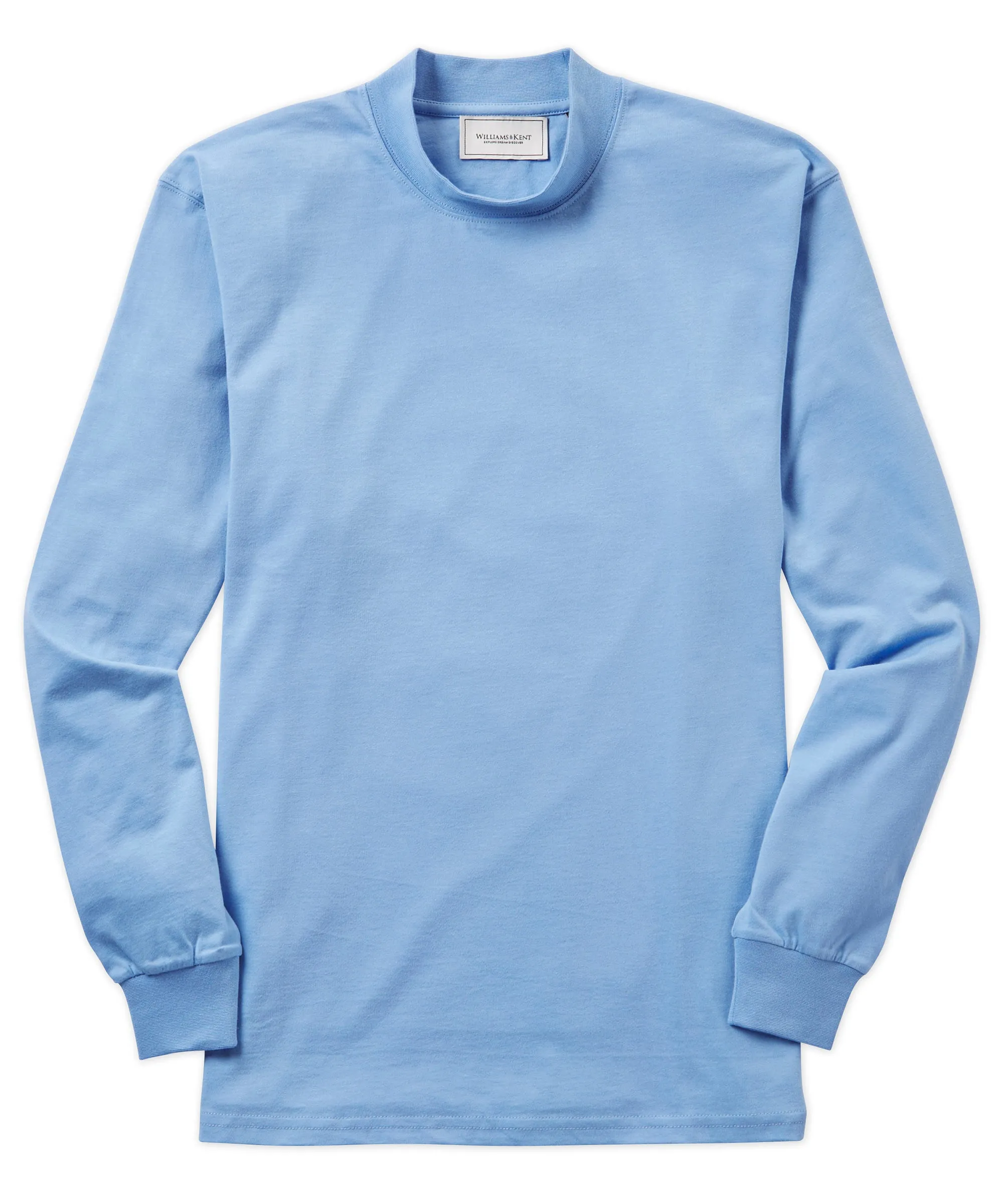 Pima Cotton Mock Neck Pullover Button-up
