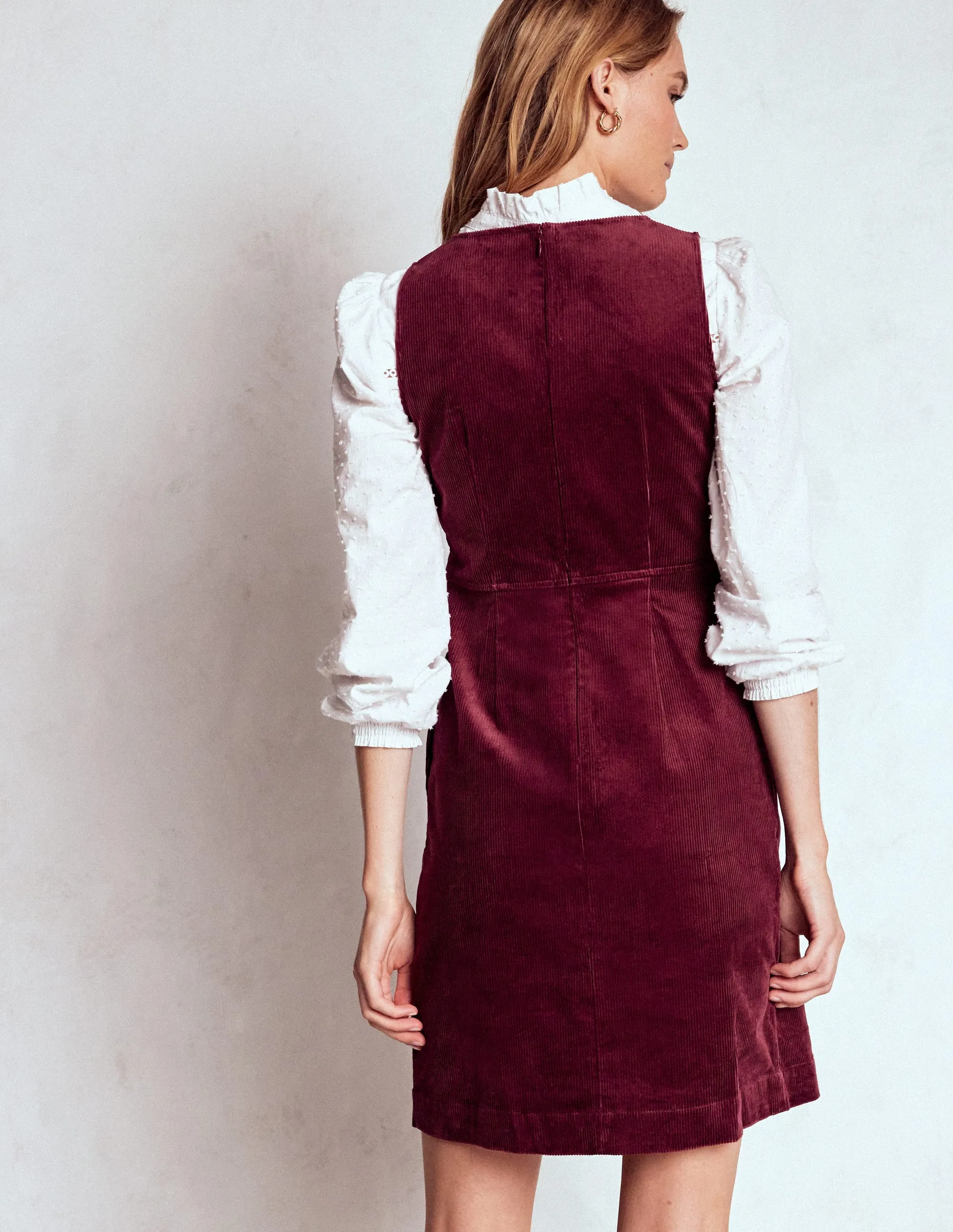 Comfortable Waist Annie Cord Shift Dress-Deep Wisteria