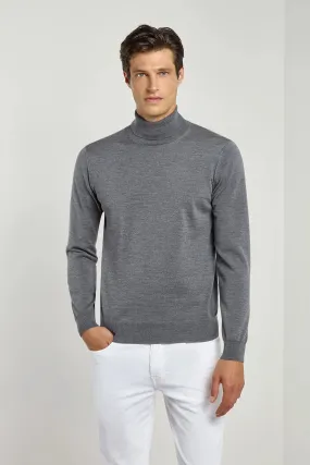 Anthracite Merino Turtleneck ?C Made in Italy Lightweight Layering Hero Fit