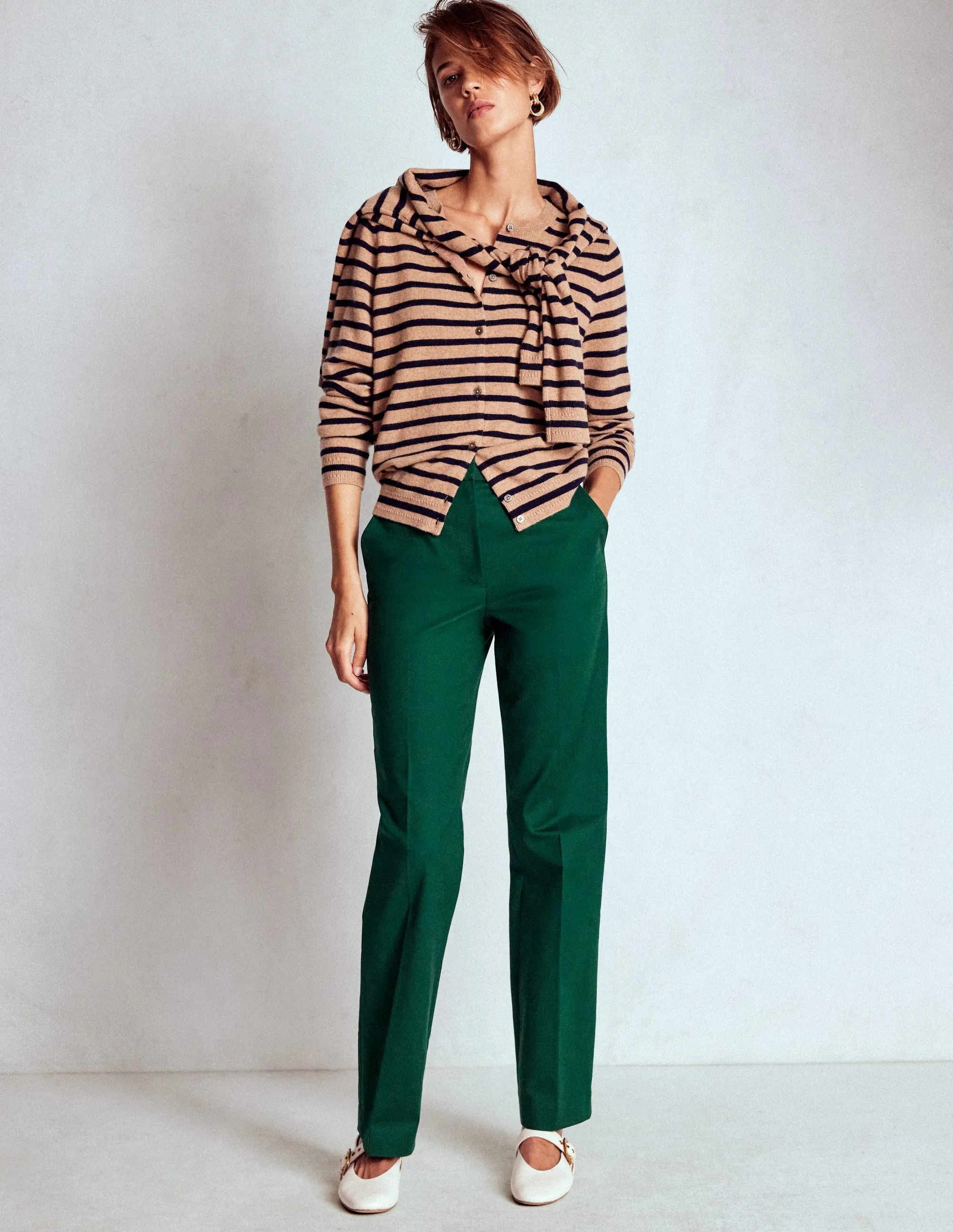 Comfortable Design Long Wear Full Length Canonbury Trousers-Emerald Green