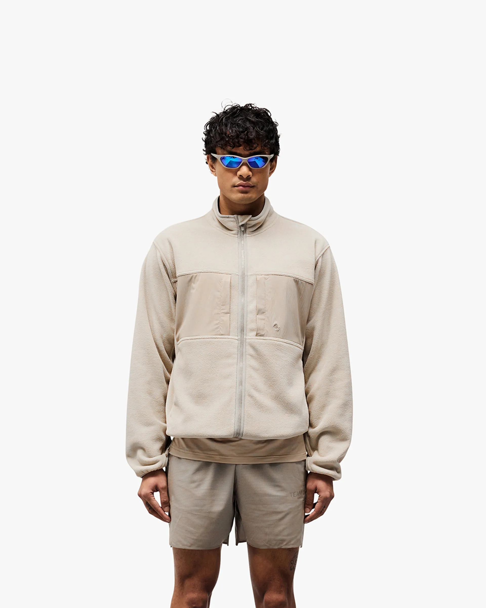 247 Polar Panelled Fleece - Pebble Multi Purpose Loops