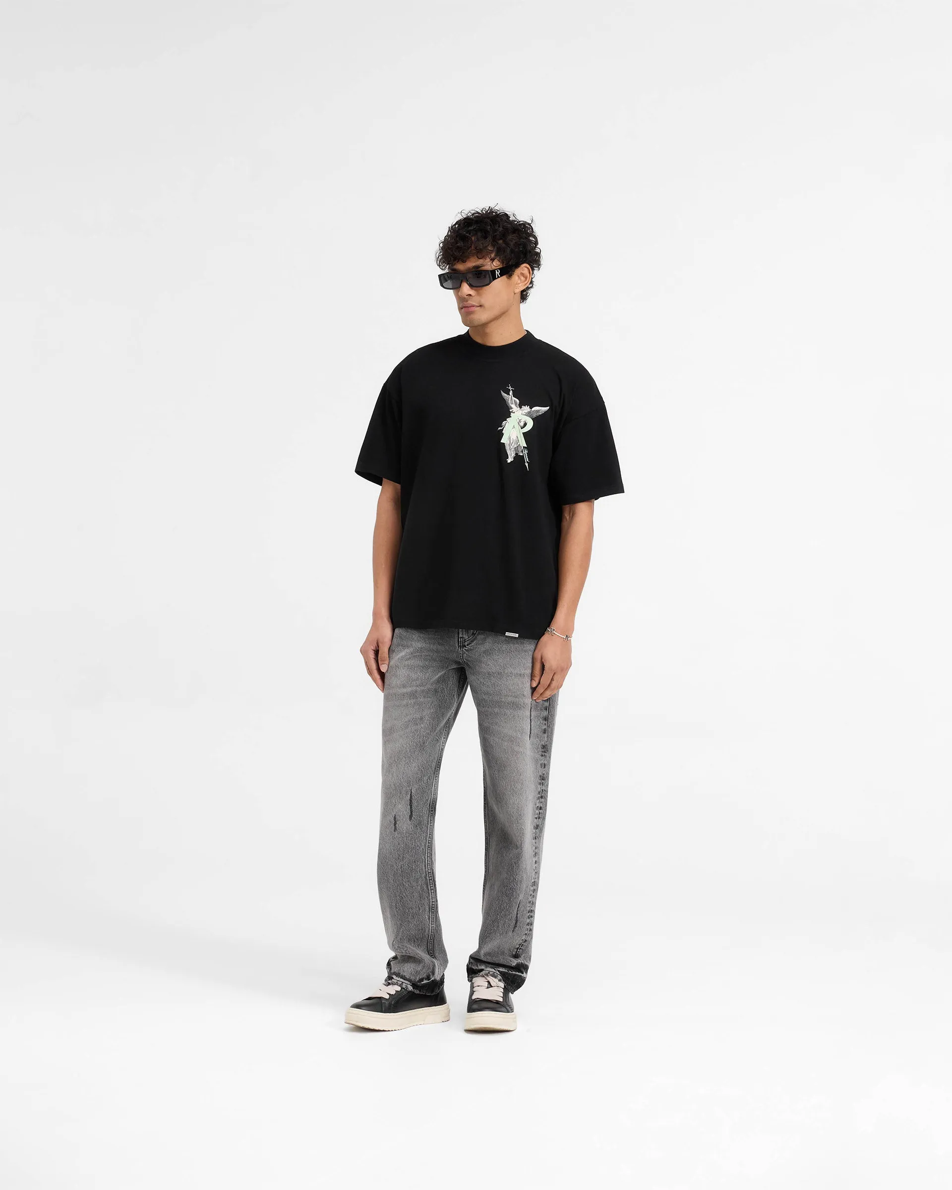 Fit For Movement Archangel Initial T-Shirt - Jet Black