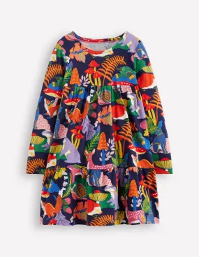 Walkable Flow Ariel Long Sleeve Twirly Dress-Multi Rainbow Forrest