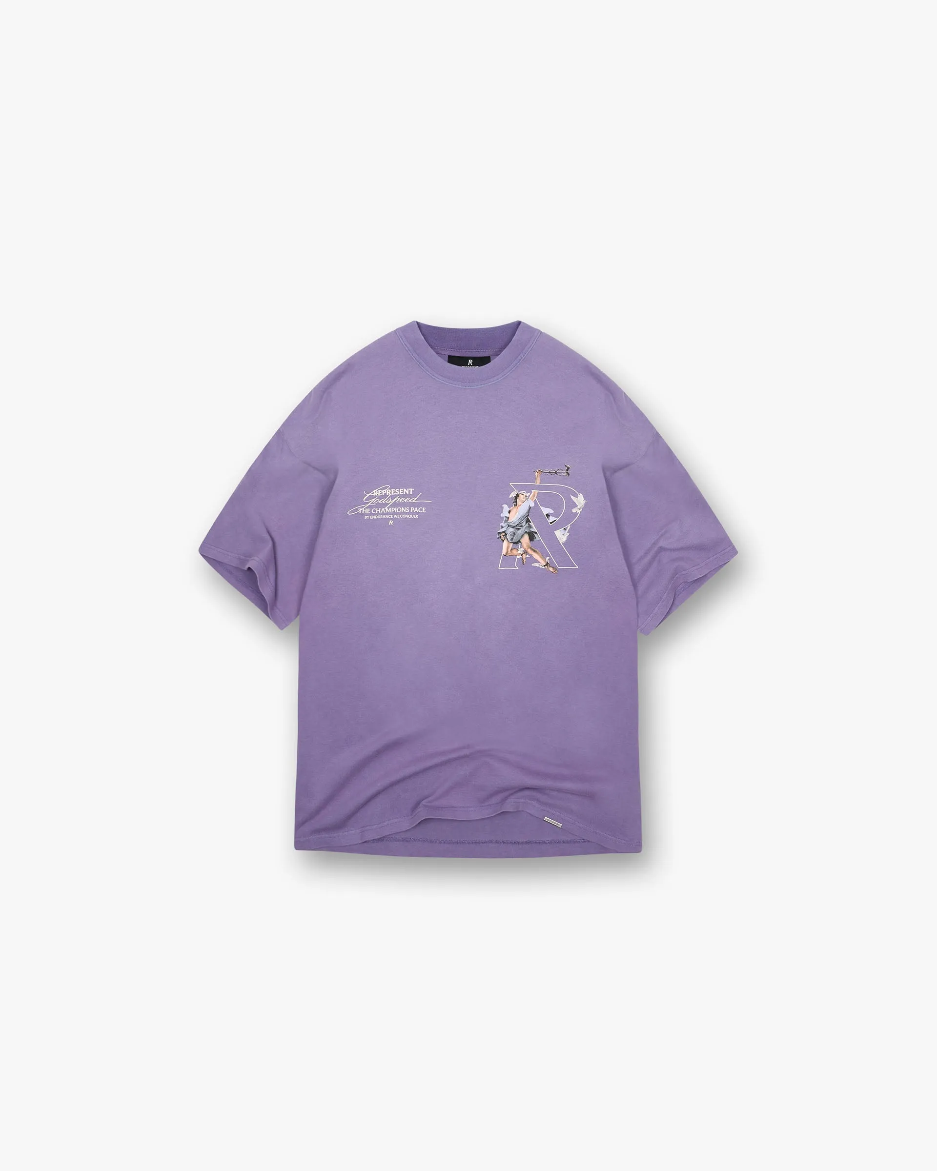 Hermes T-Shirt - Purple Outdoor Trend Look Durable Ribbed Hem