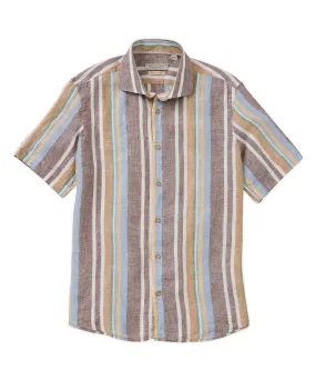 Awning Stripe Short-Sleeve Sport Shirt Limited Edition Simple Style