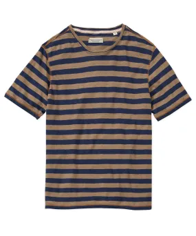 Unique Design Eco-Friendly Fabric Bar Stripe Short-Sleeve Crewneck Tee Shirt
