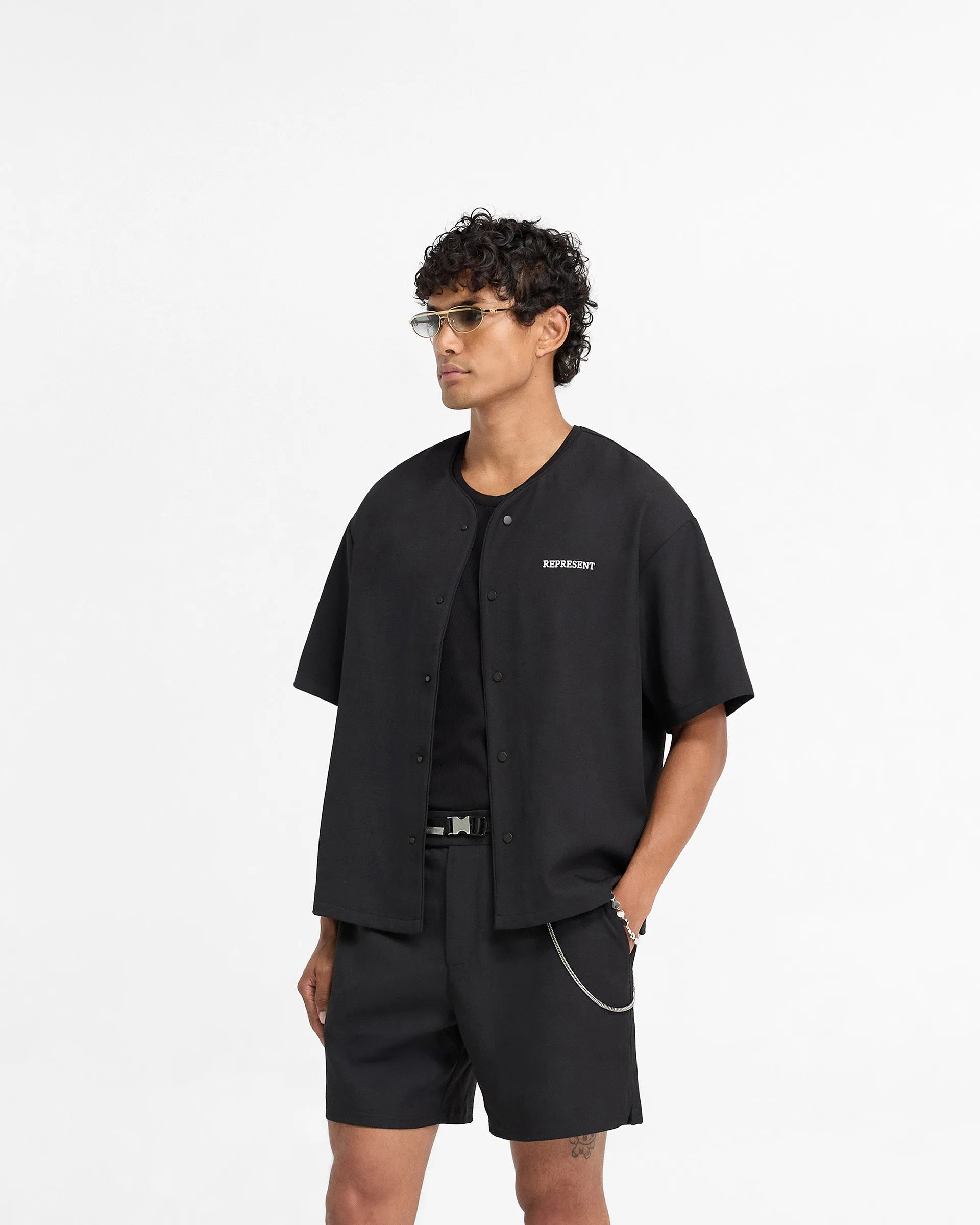 Baseball Shirt - Black Trendy Daywear