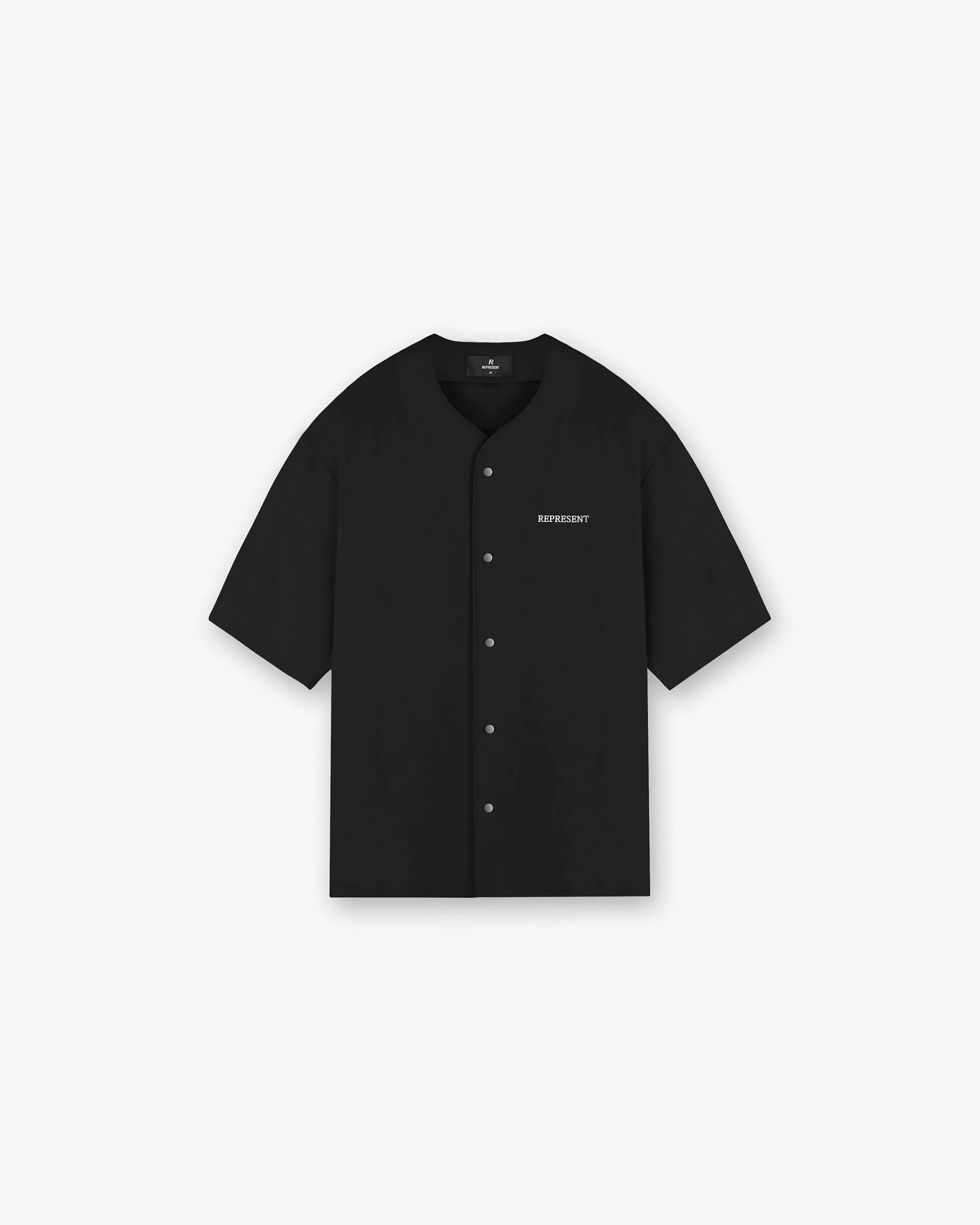 Baseball Shirt - Black Button-up Student Essential