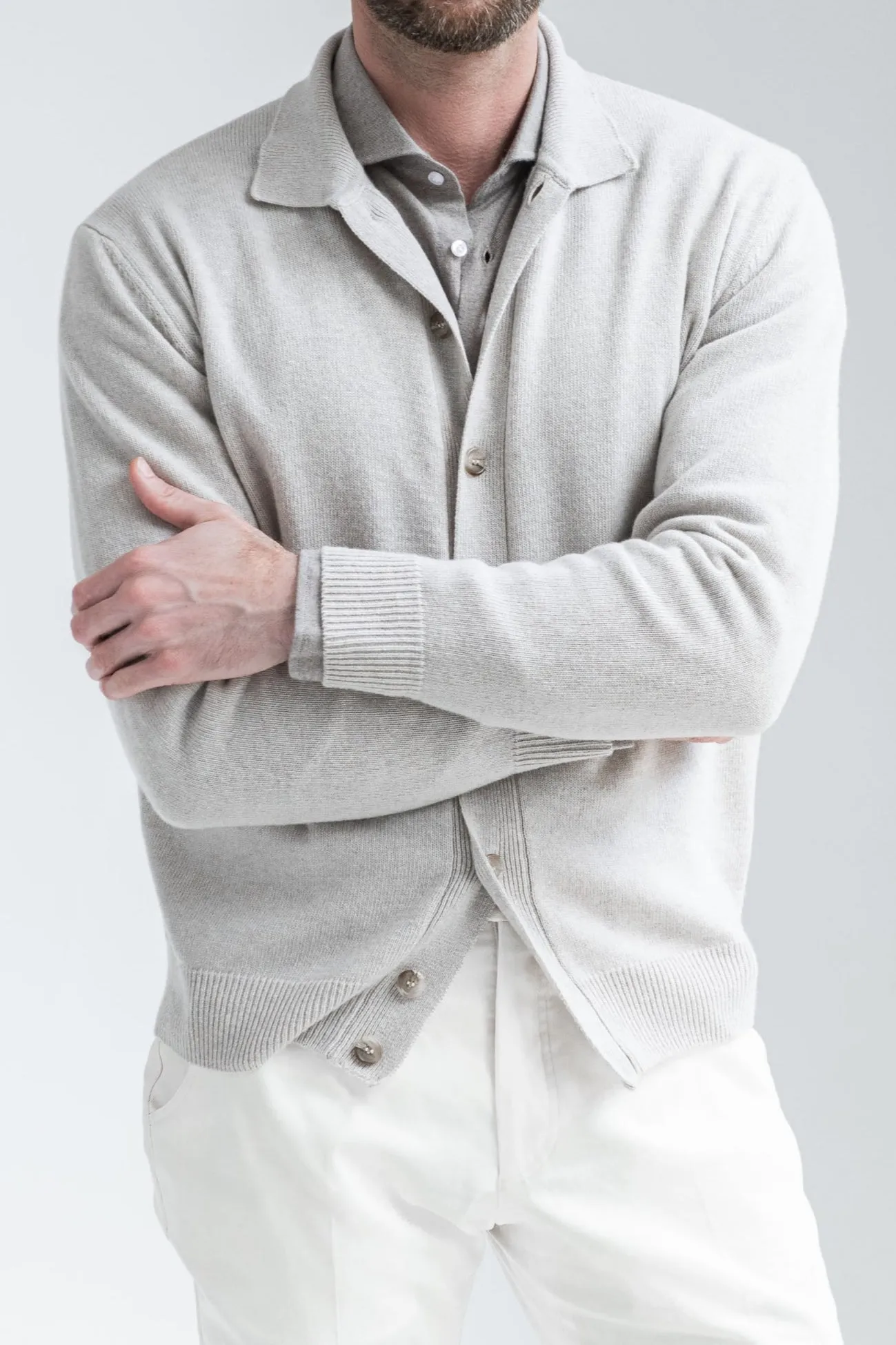 Fast Fit Beige Cardigan ?C Made in Italy