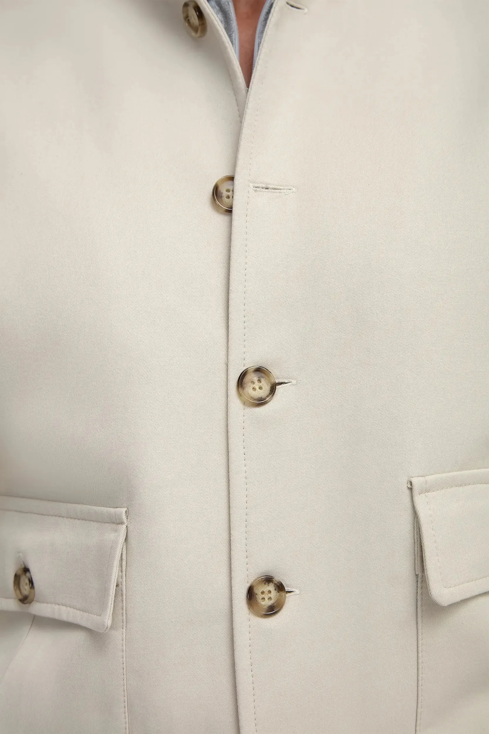 Beige cotton and silk bomber - Made in Italy Wind Glow Baby Soft