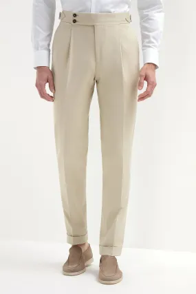 Global Cool Nordic Light Beige cotton Soragna trousers - Made in Italy