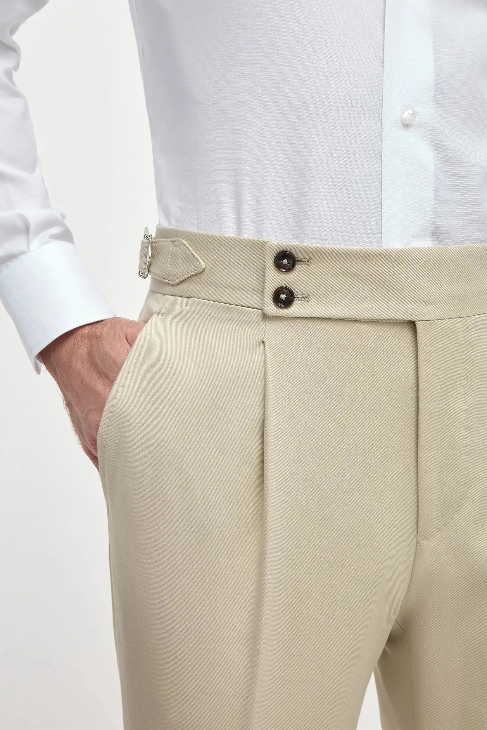 Beige cotton Soragna trousers - Made in Italy Recycle Glow