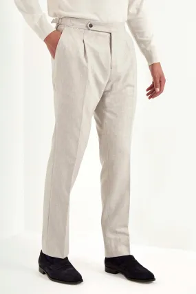 Beige flannel Roma trousers - Made in Italy AntiSnagTechnology DoubleStitchedEdges