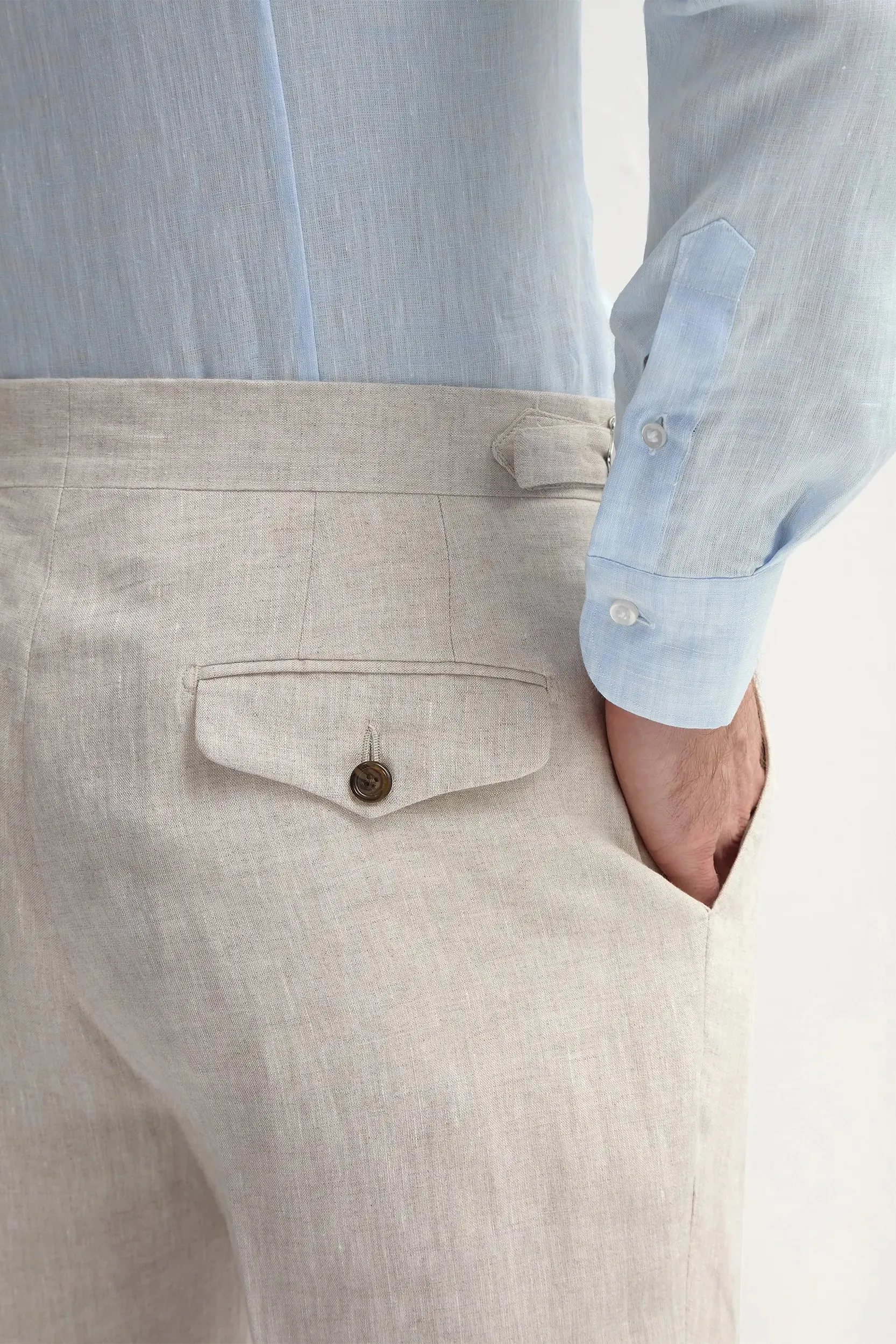 EcoCertifiedTextile Hero Glow Beige linen shorts - Made in Italy