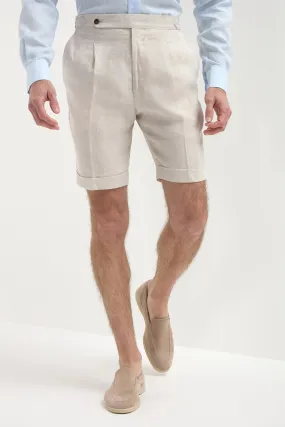 Winter Apparel Stage Feel Beige linen shorts - Made in Italy