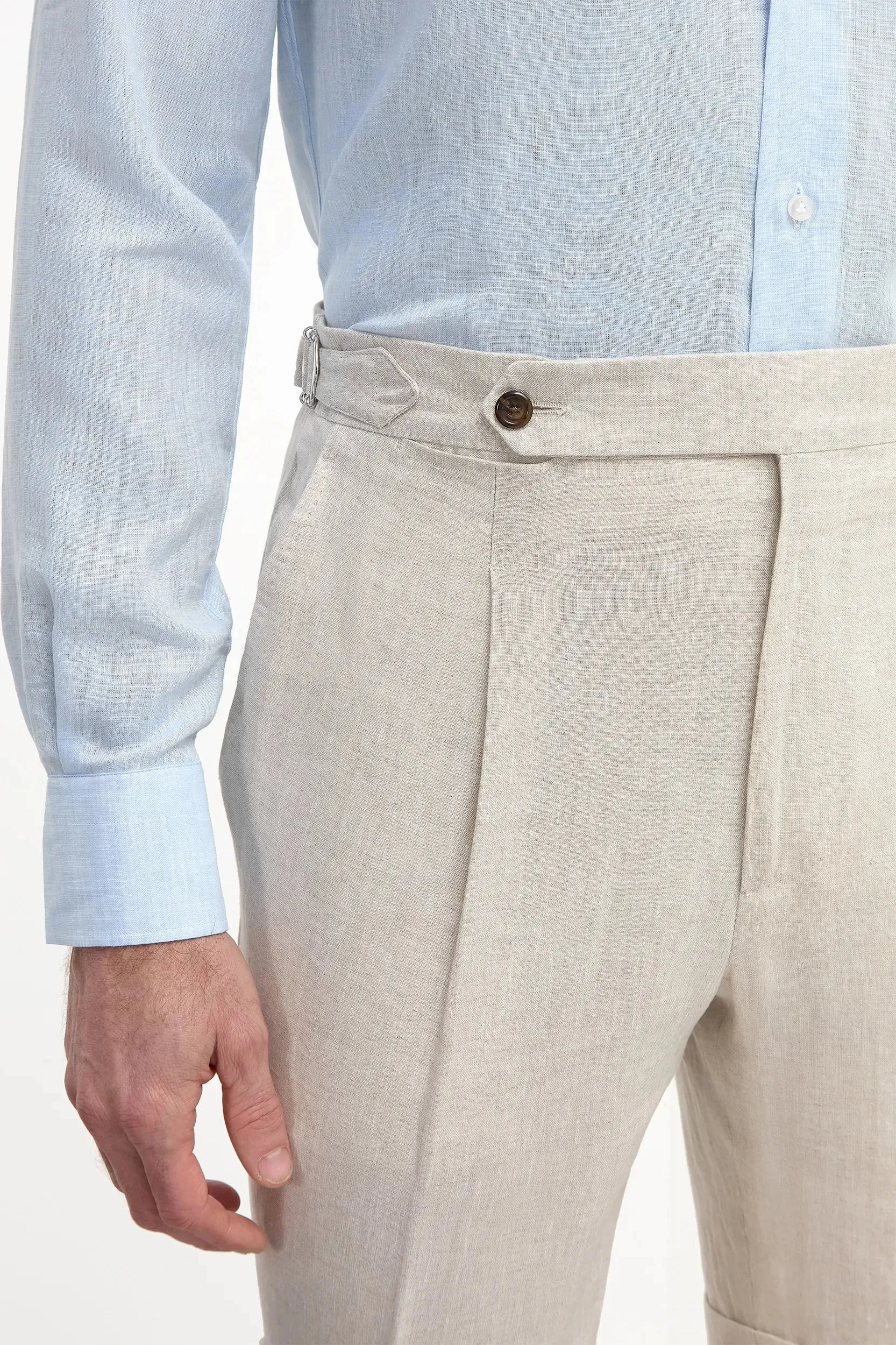 Workwear Essentials Beige linen shorts - Made in Italy
