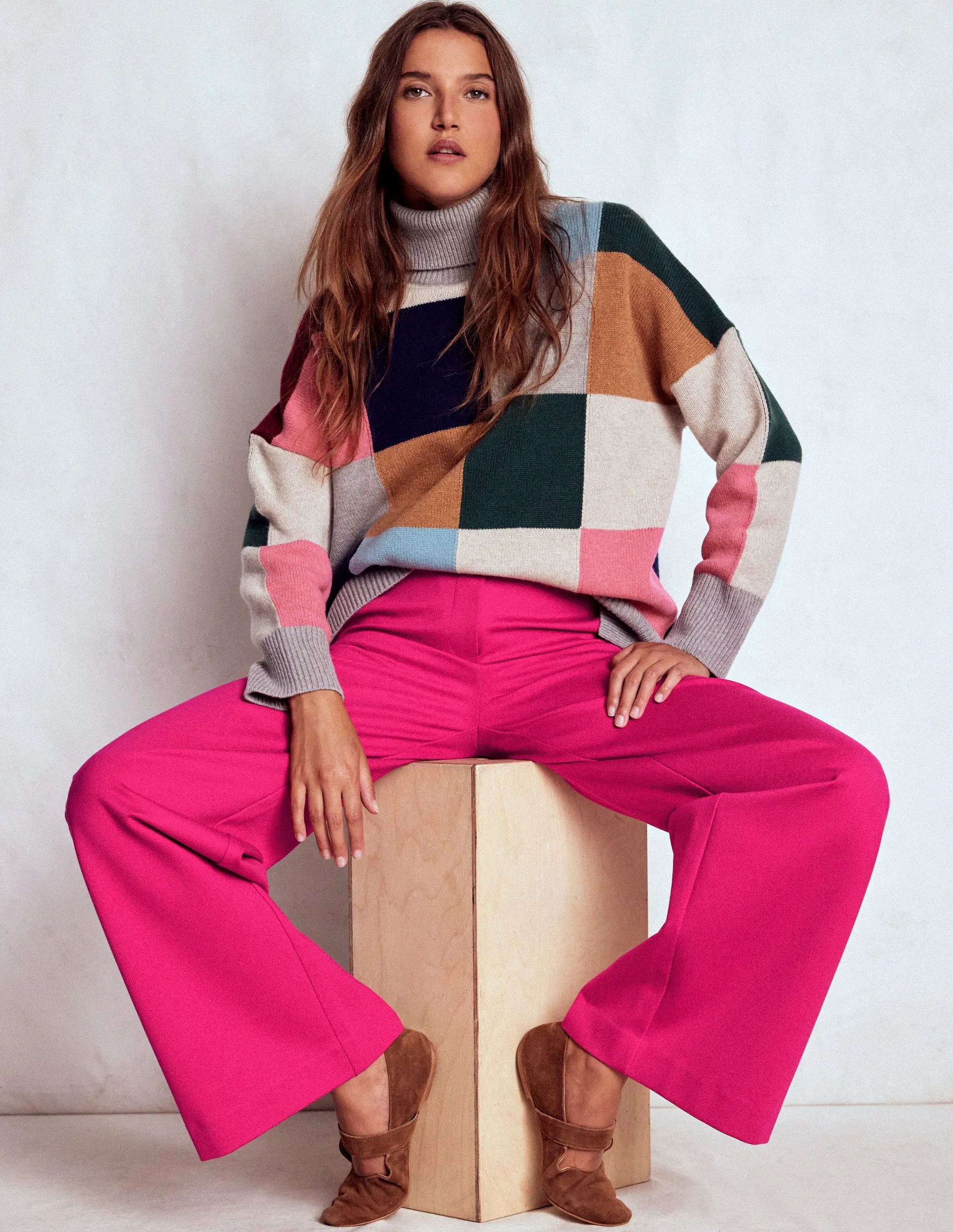 Belgravia Ponte Trousers-Vibrant Pink Comfort Fit
