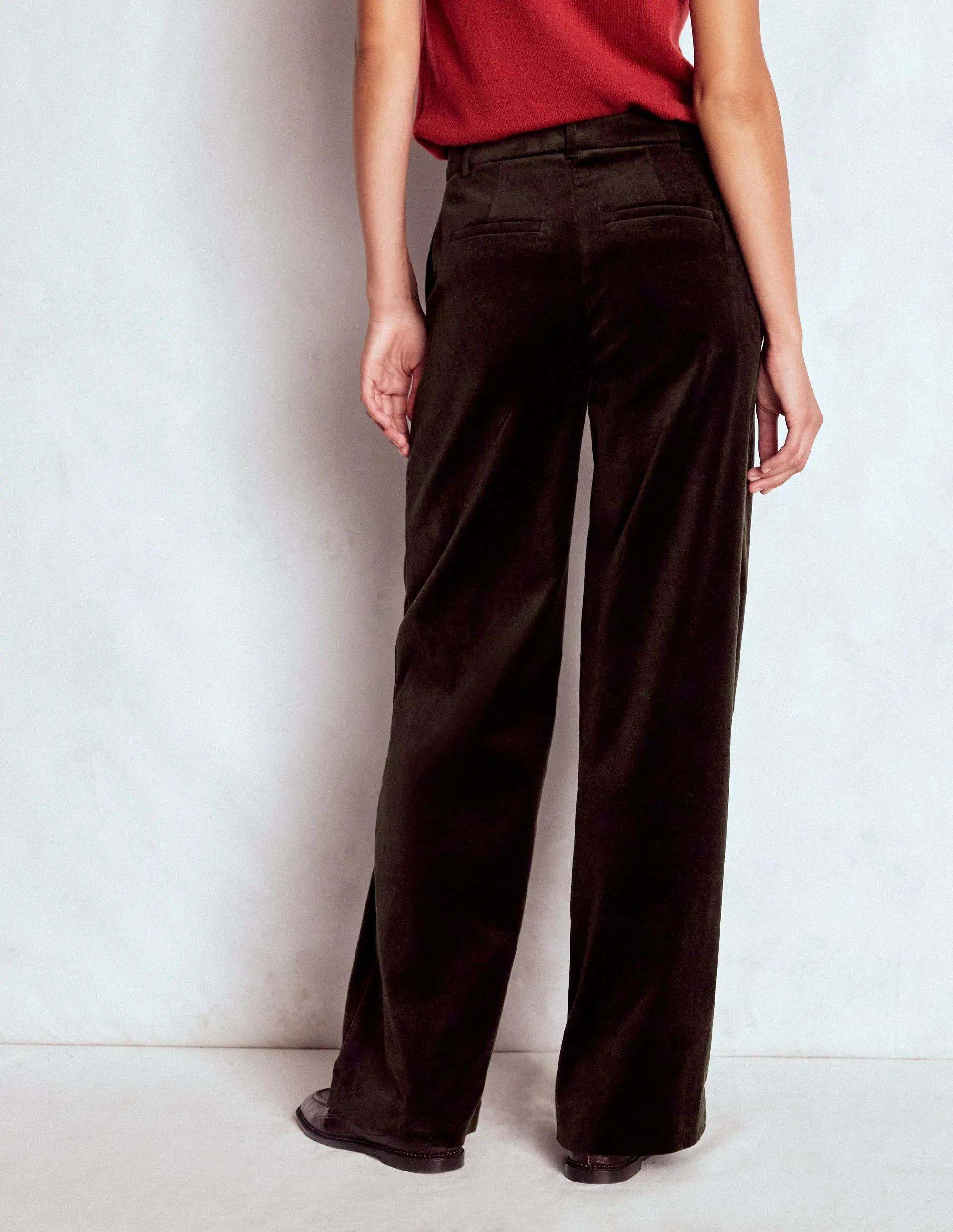 Body Aligned Belgravia Velvet Trousers-Espresso