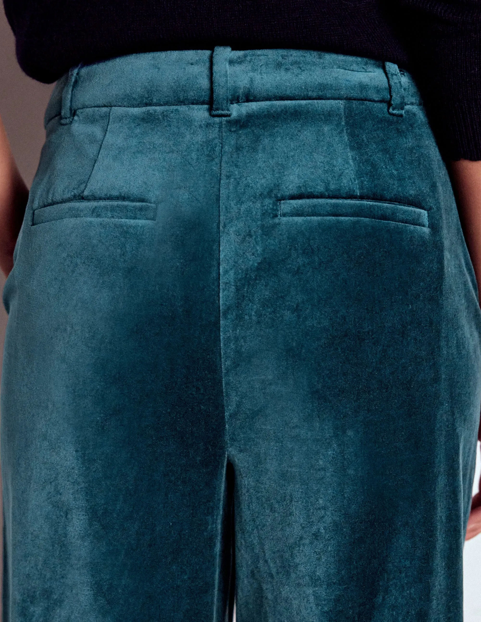 Belgravia Velvet Trousers-Midnight Teal Core Comfort
