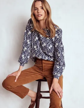 Outfit Ease Premium Elegant High-Waisted Cord Slim Jeans-Ginger