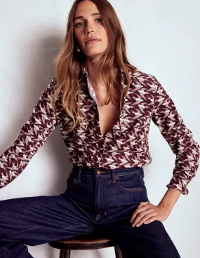 Sienna Cord Shirt-Dark Cherry, Swooping Swallow Fast Drying