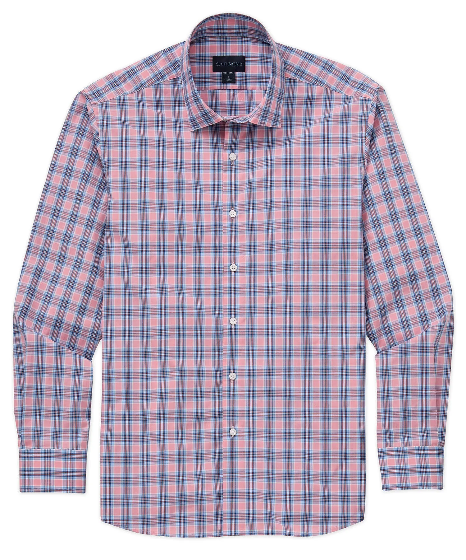Bold Plaid Cotton Long-Sleeve Sport Shirt Layering Essential Soft Touch