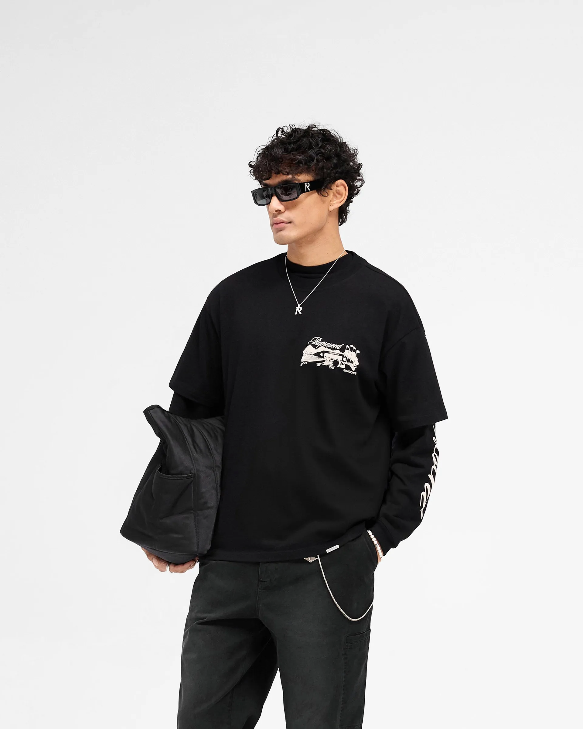 Fit For All Day Christmas Raceway T-Shirt - Jet Black