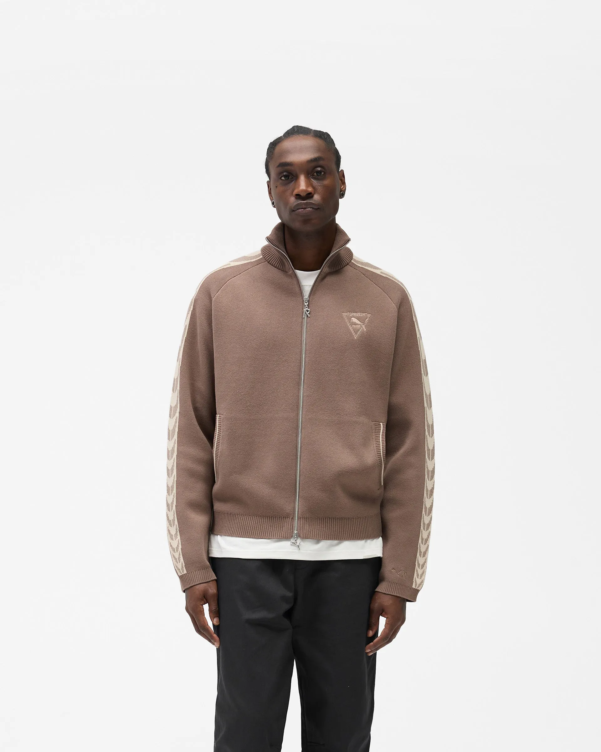 Stylish Basics Represent X Puma T7 Knit Jacket - Pine Bark