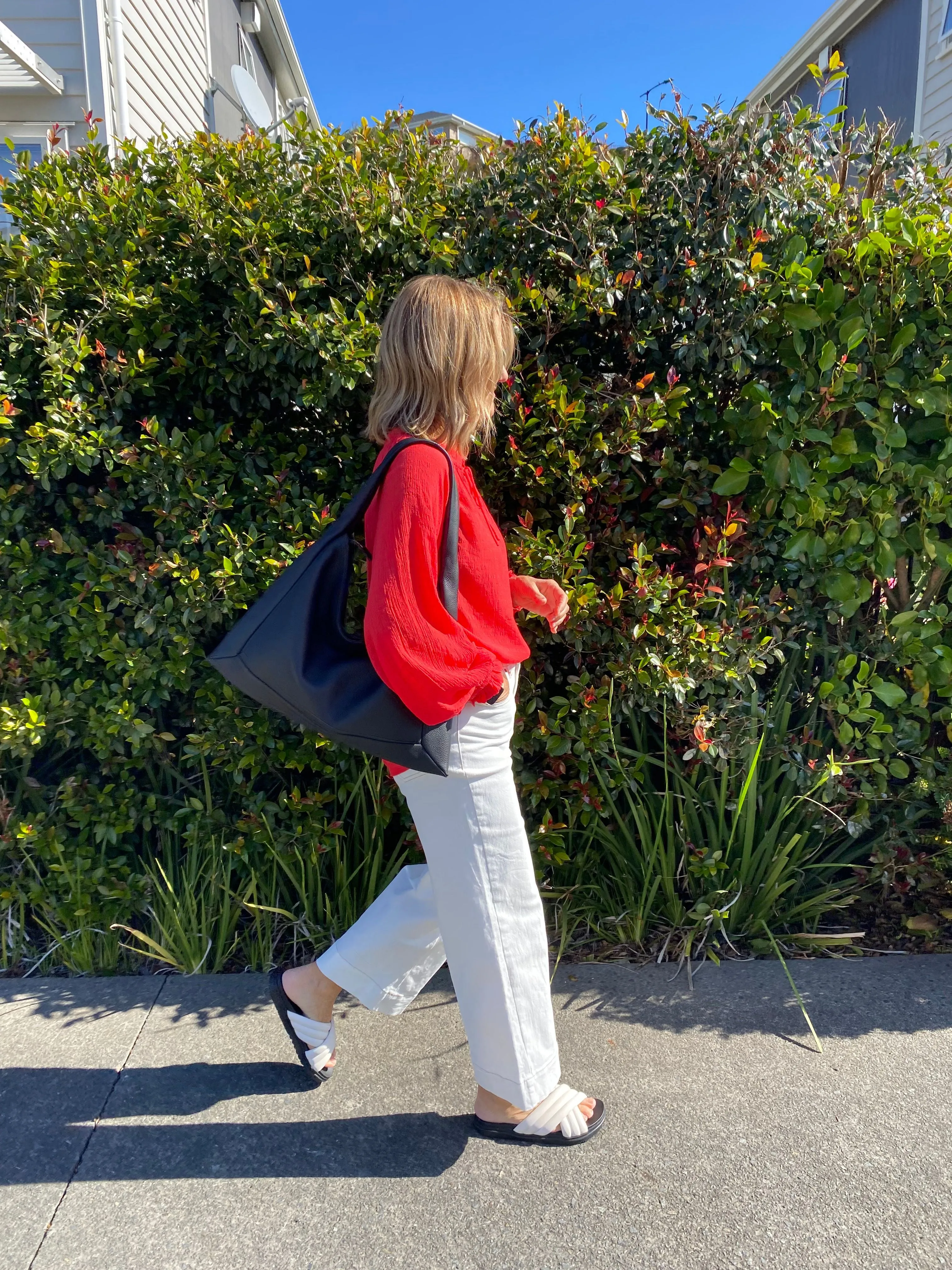Shine On Label Harvest Poet Blouse Coral Ribbed collar Multipurpose Layering Piece