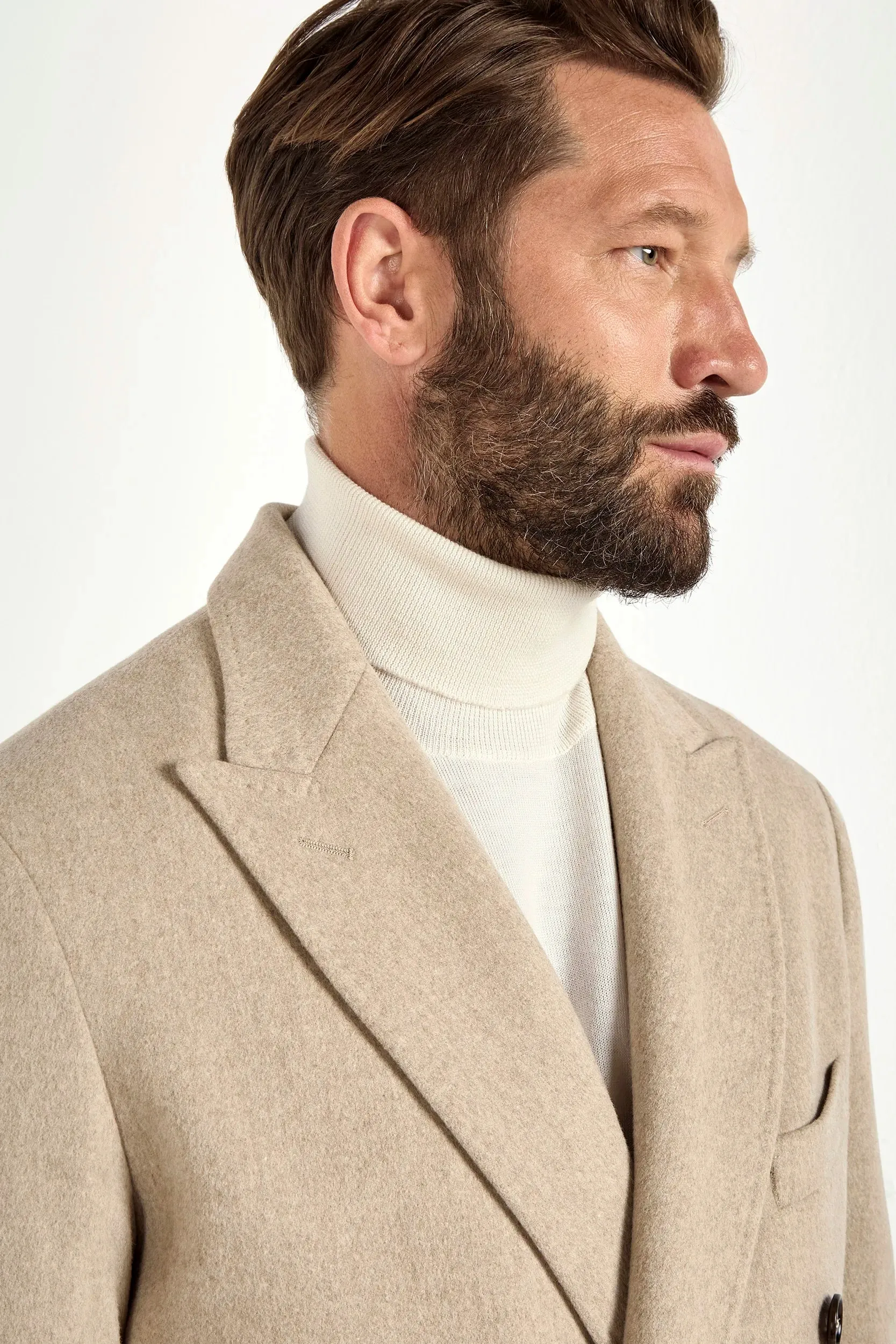 Beige polo coat ?C Made in Italy QuickReleaseFastener