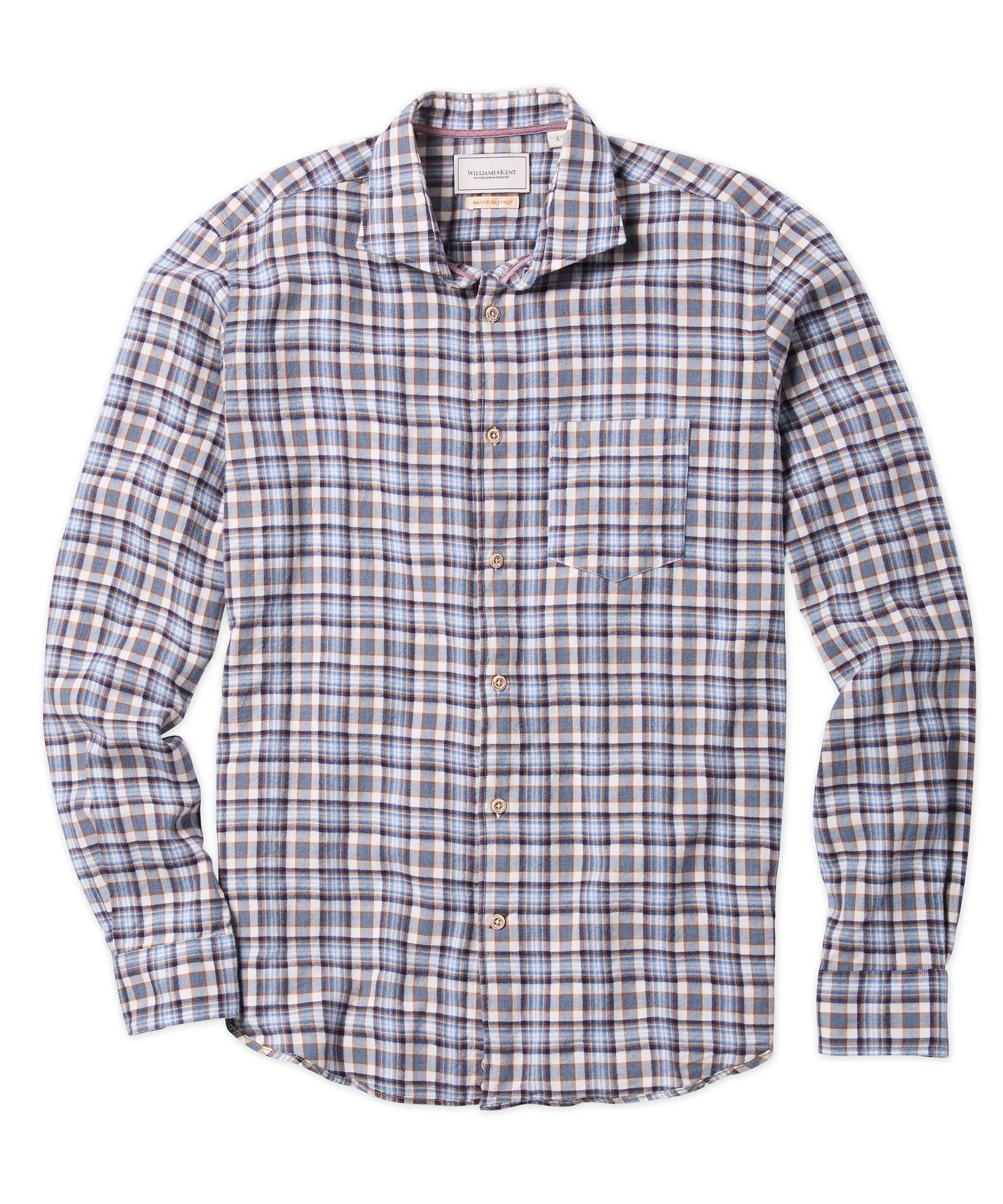 100% Cotton Plaid Sport Shirt Comfort First Fit
