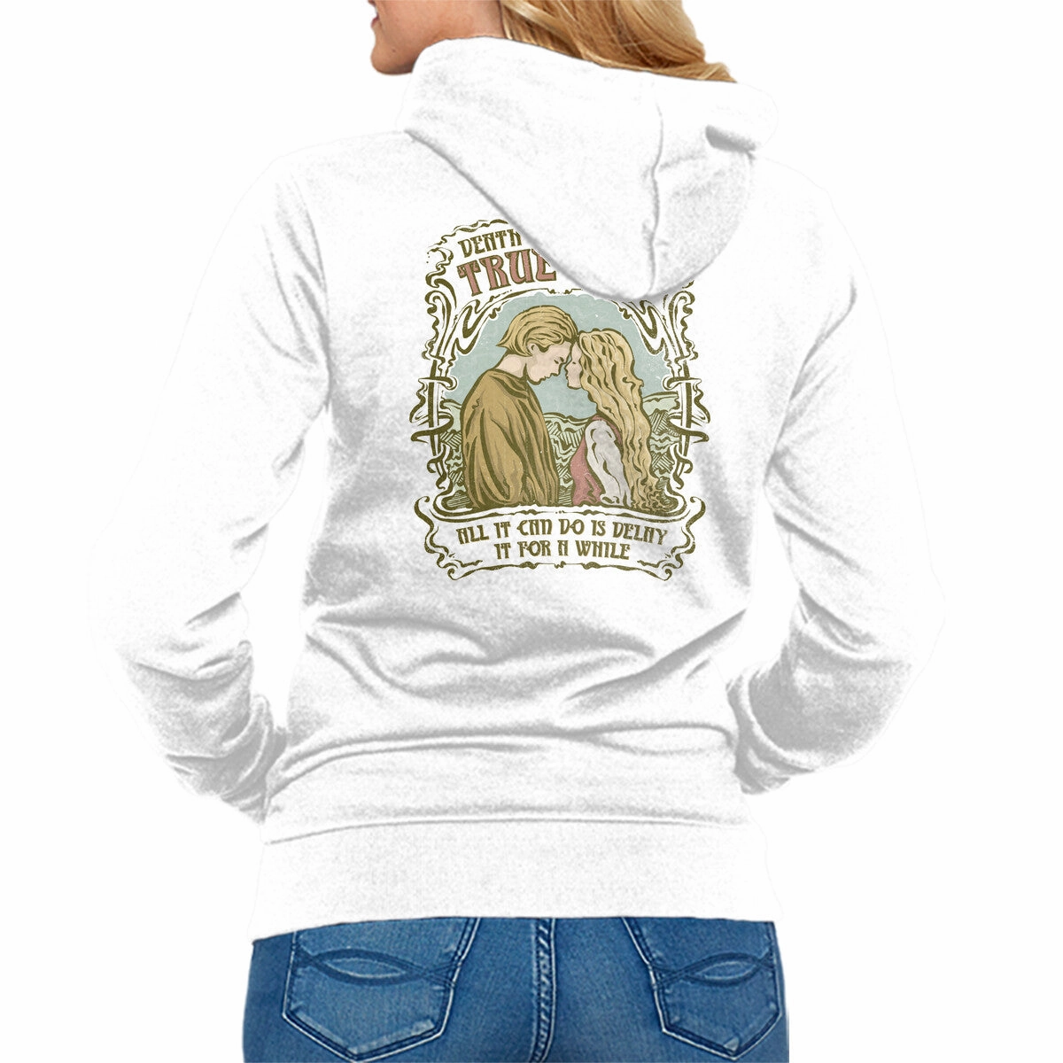 Printed Detail Fashion Basic Death Cannot Stop True Love