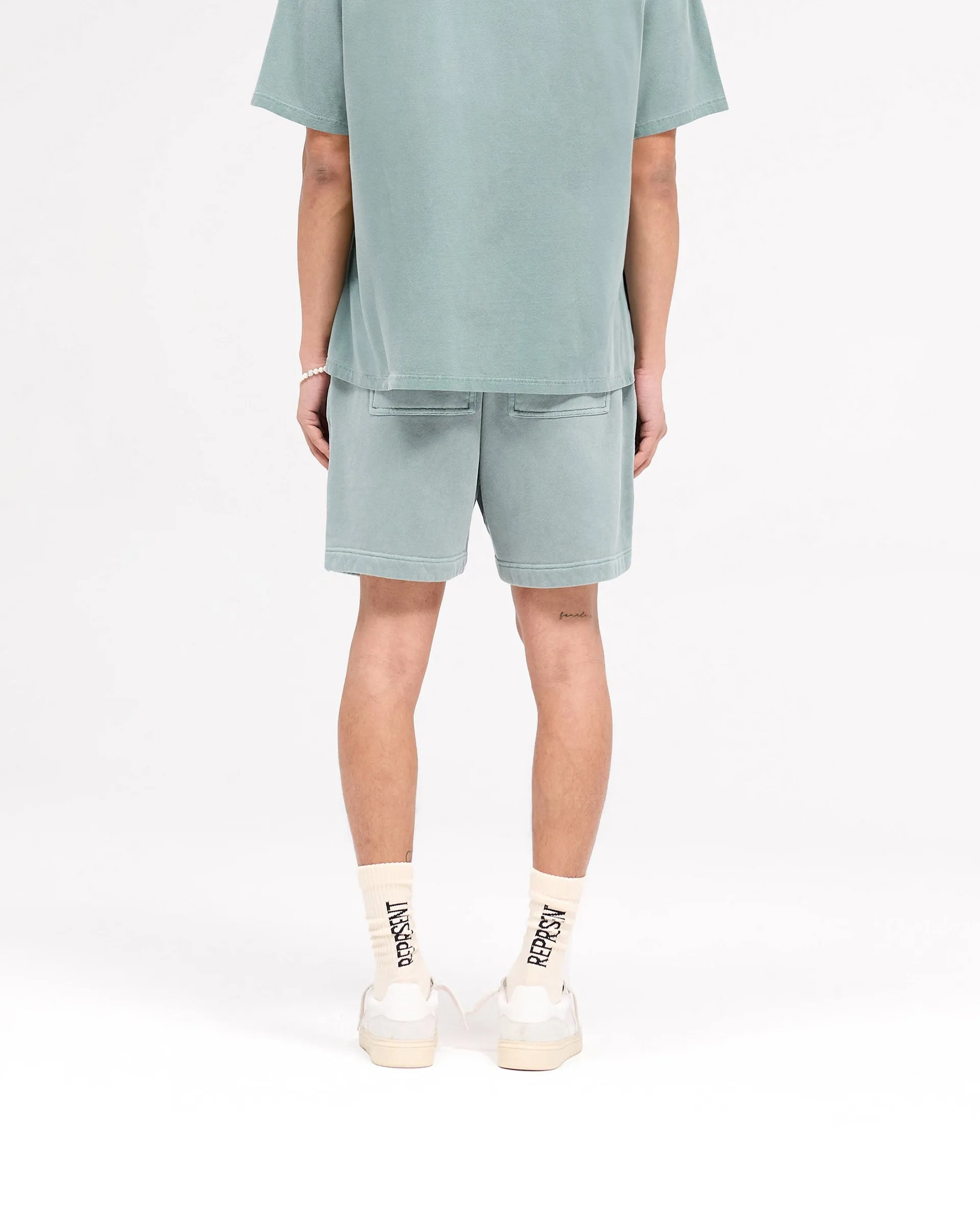 Stain Release Finish Comfy Look Rep Applique Shorts - Forest Green