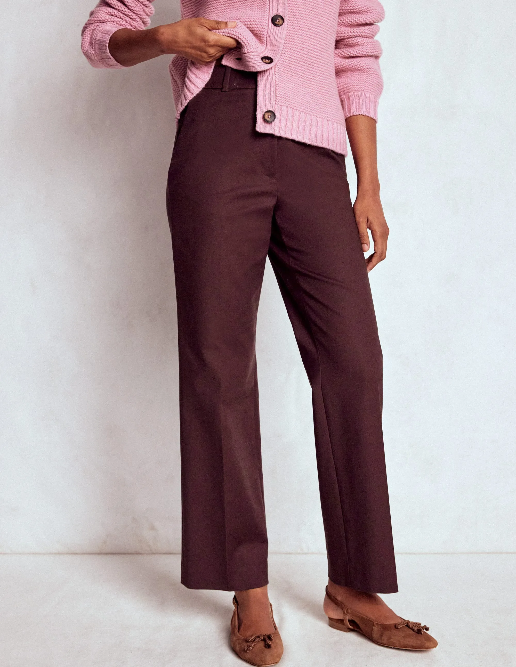 Canonbury 7/8 Trousers-Deep Aubergine Premium Look