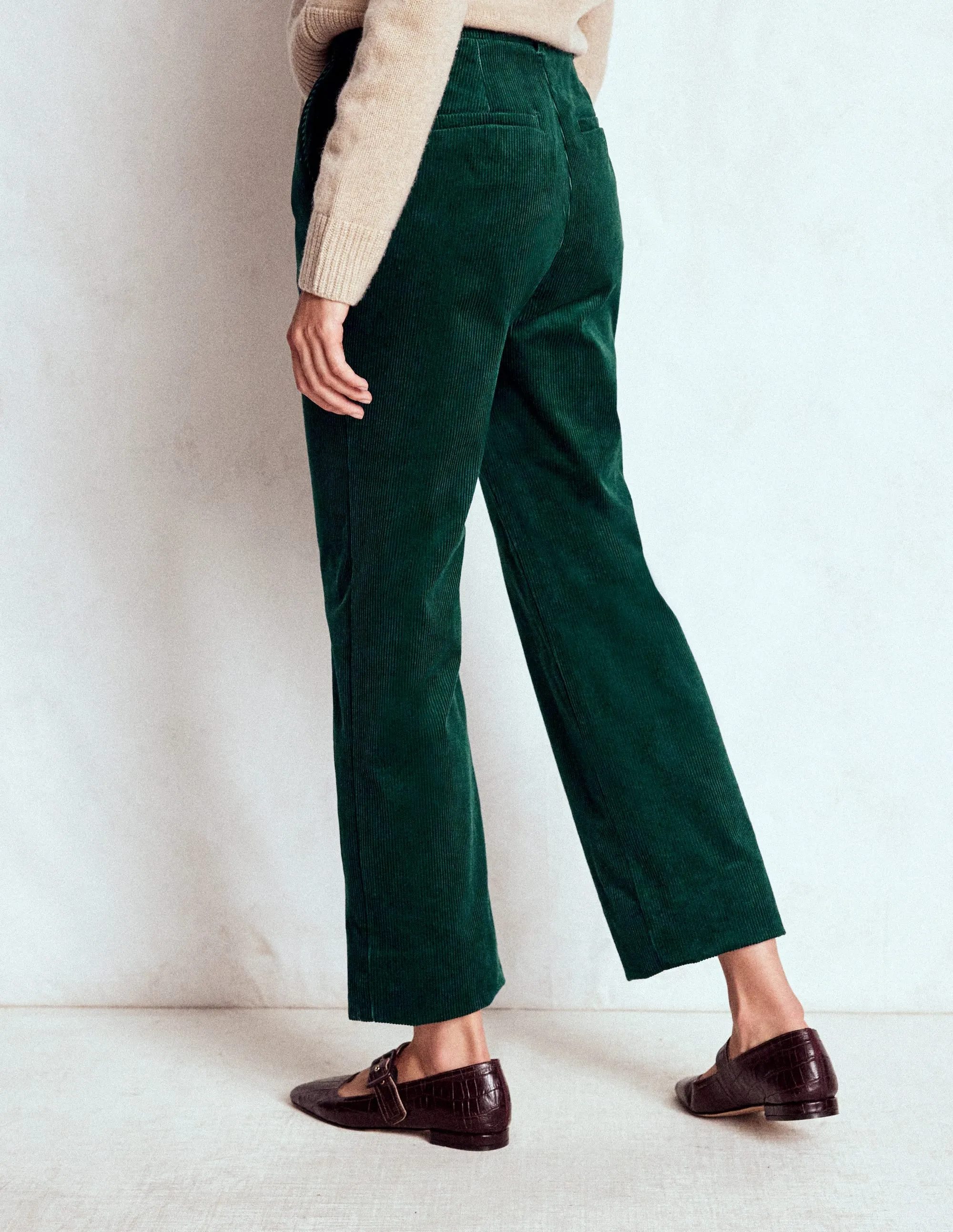 Ventilated Panels Freedom Move Canonbury Cord Trousers-Emerald Night