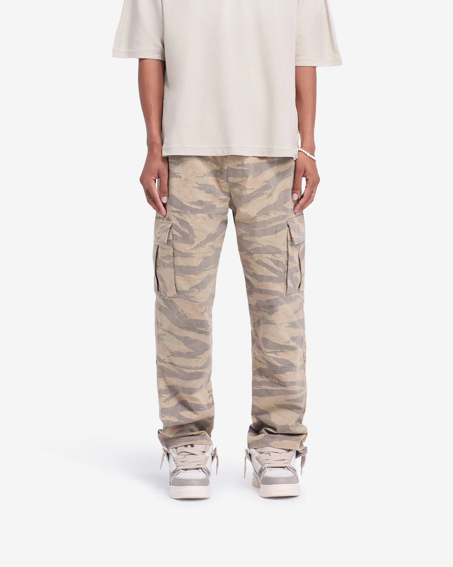 Double Layered Hem Cargo Pant - Camo